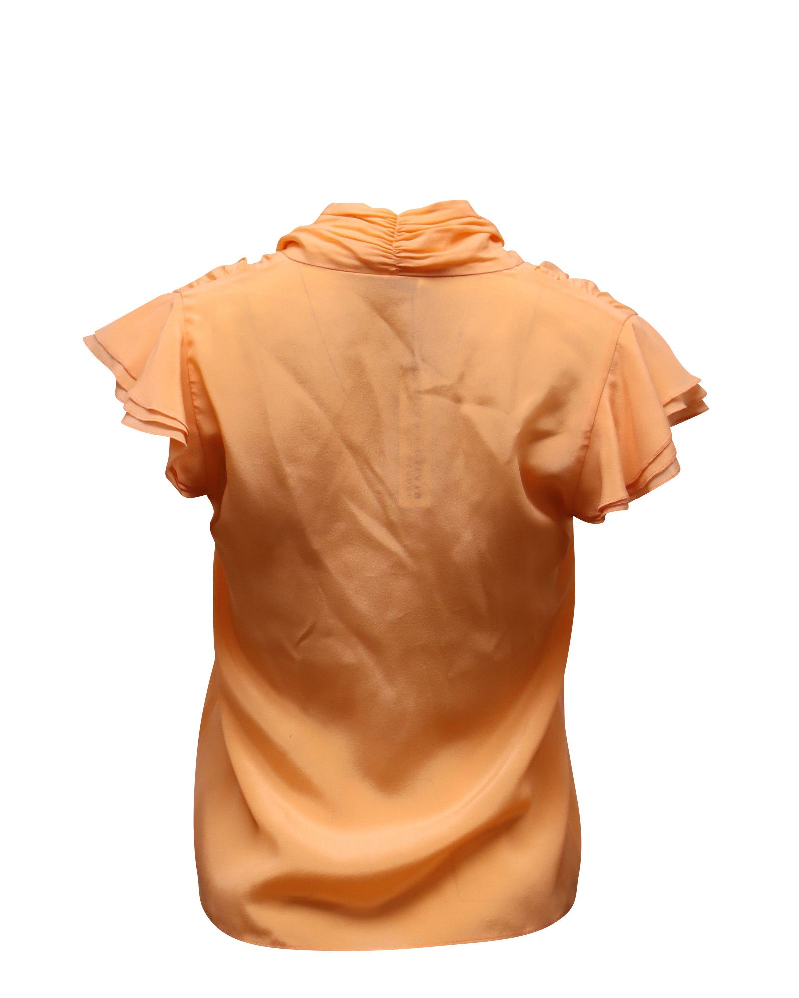 Alice + Olivia Alice & Olivia Jeannie Neck Tie Blouse in Orange Silk Size XS / US 0-2 / IT 36-38 - 3 Thumbnail