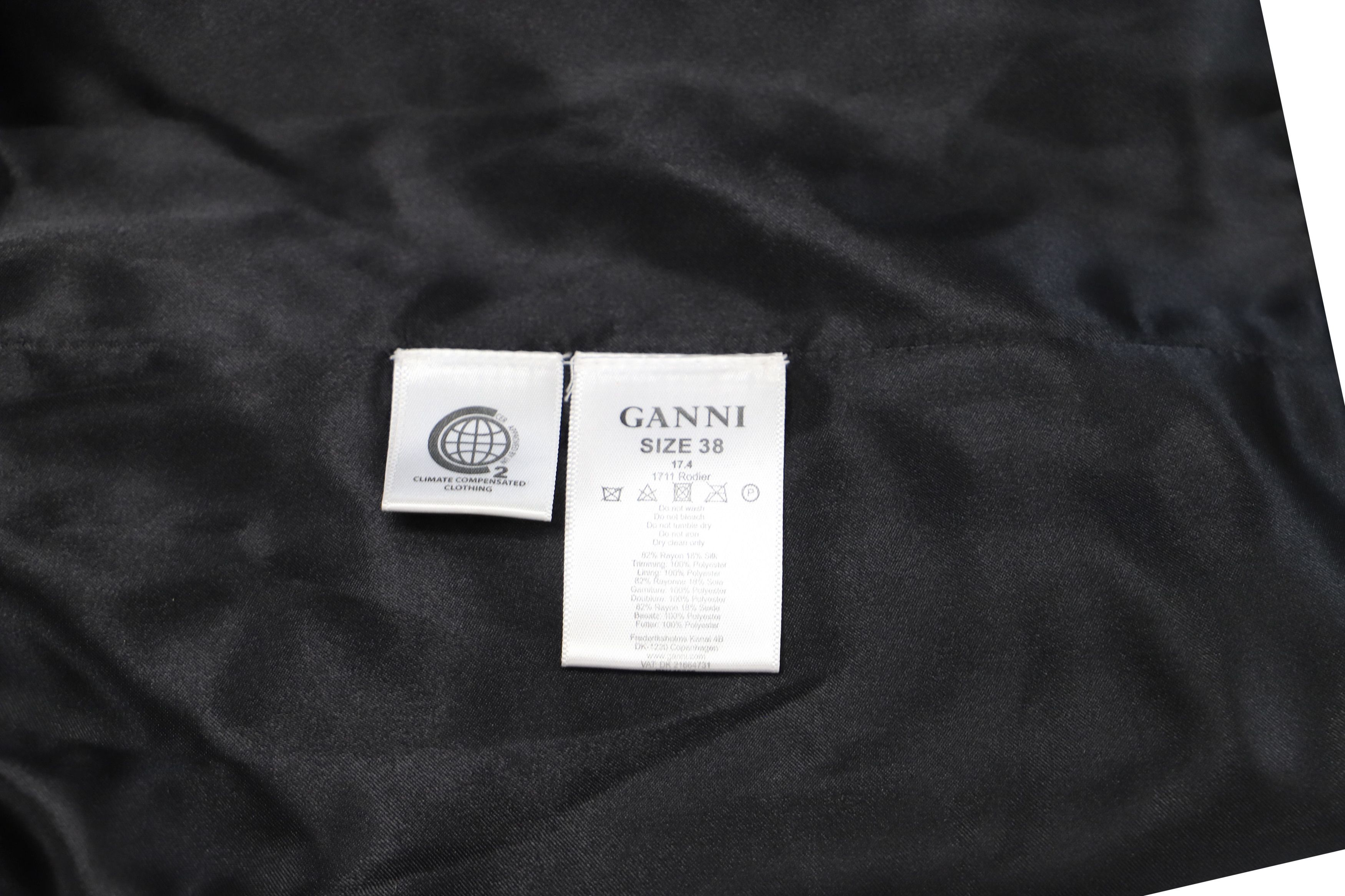 Ganni Ganni Rodier Velvet Jacket in Black Rayon Size S / US 4 / IT 40 - 4 Thumbnail