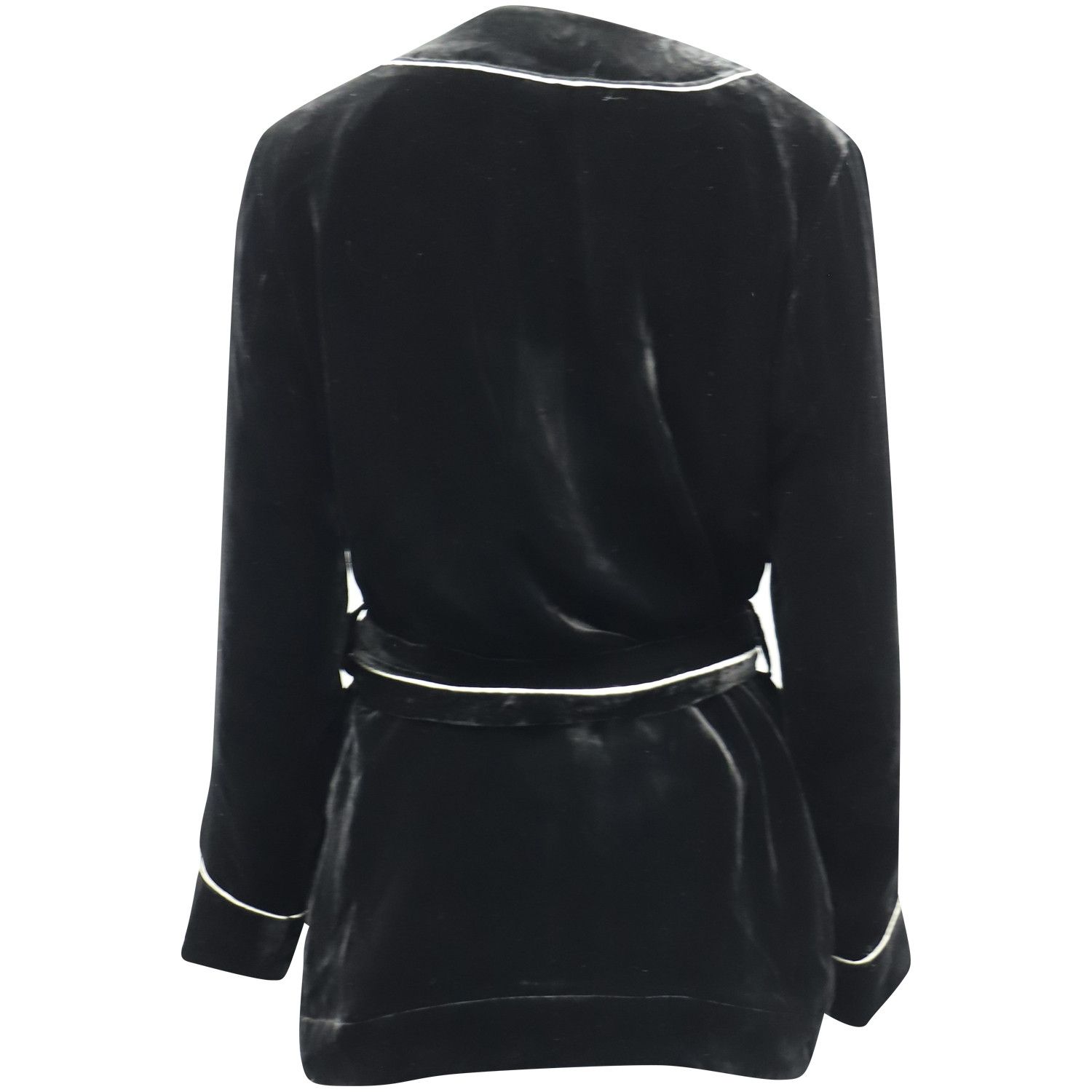 Ganni Ganni Rodier Velvet Jacket in Black Rayon Size S / US 4 / IT 40 - 2 Thumbnail