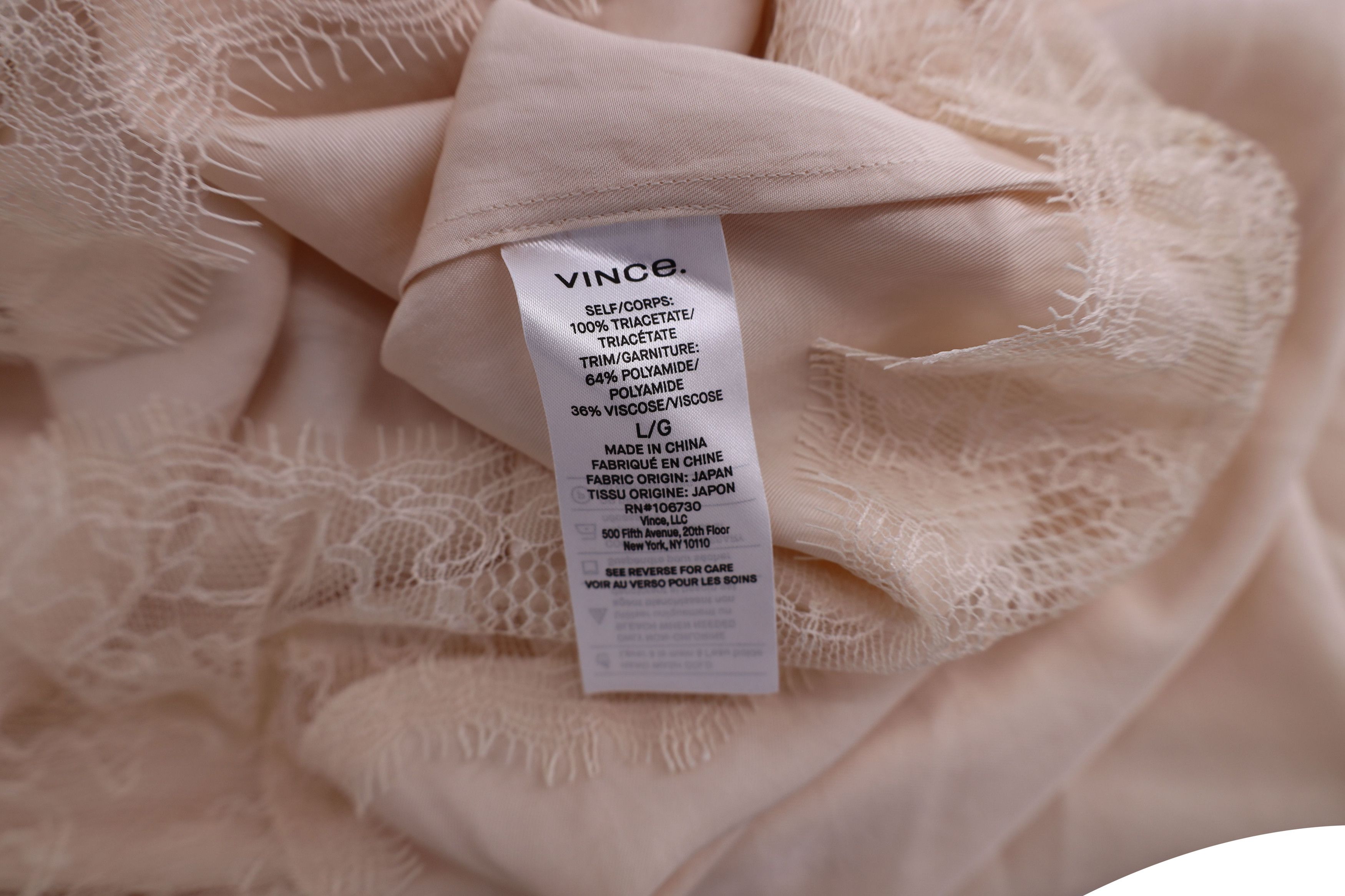 Vince Vince Lace Trim Top in Beige Triacetate Size L / US 10 / IT 46 - 4 Thumbnail