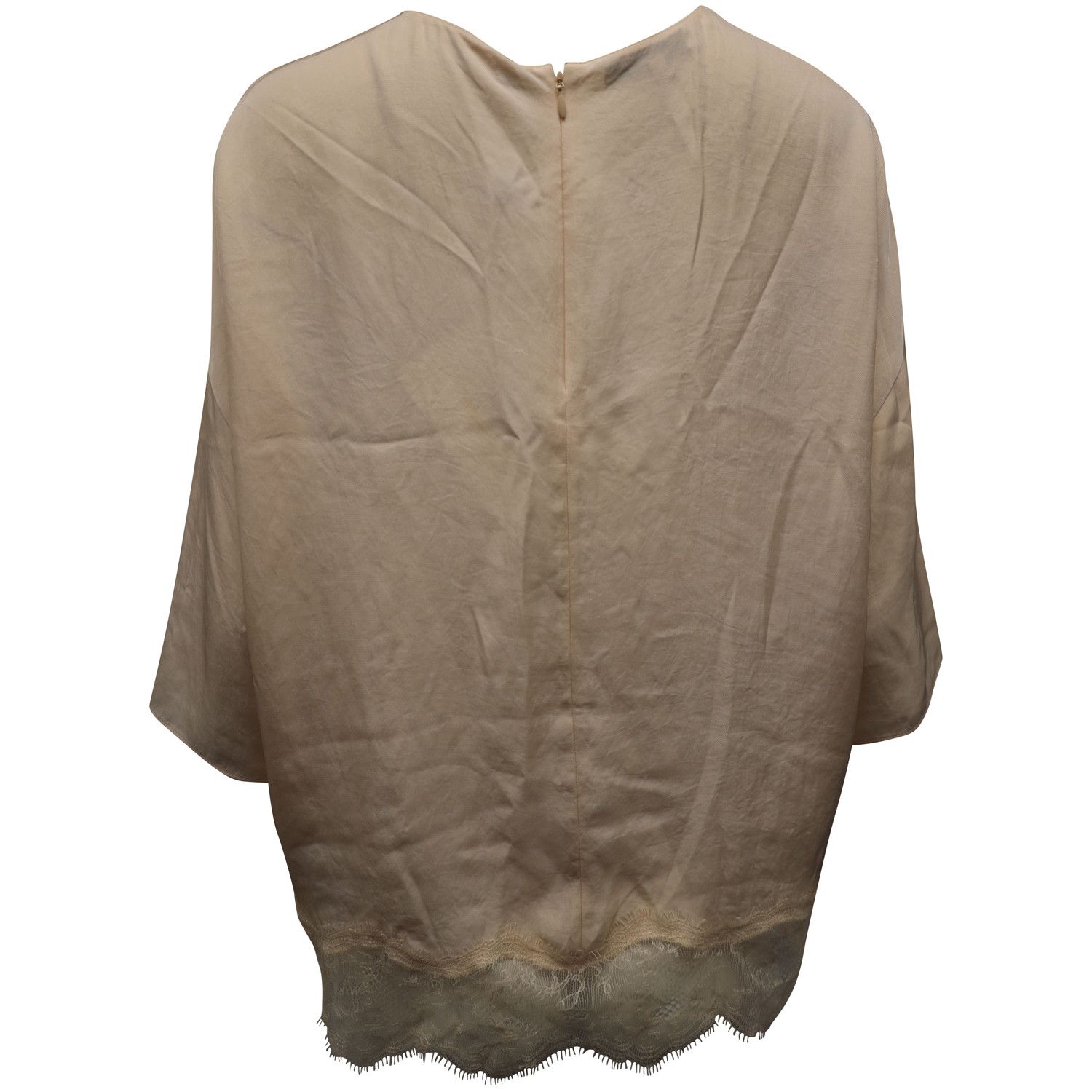 Vince Vince Lace Trim Top in Beige Triacetate Size L / US 10 / IT 46 - 2 Thumbnail