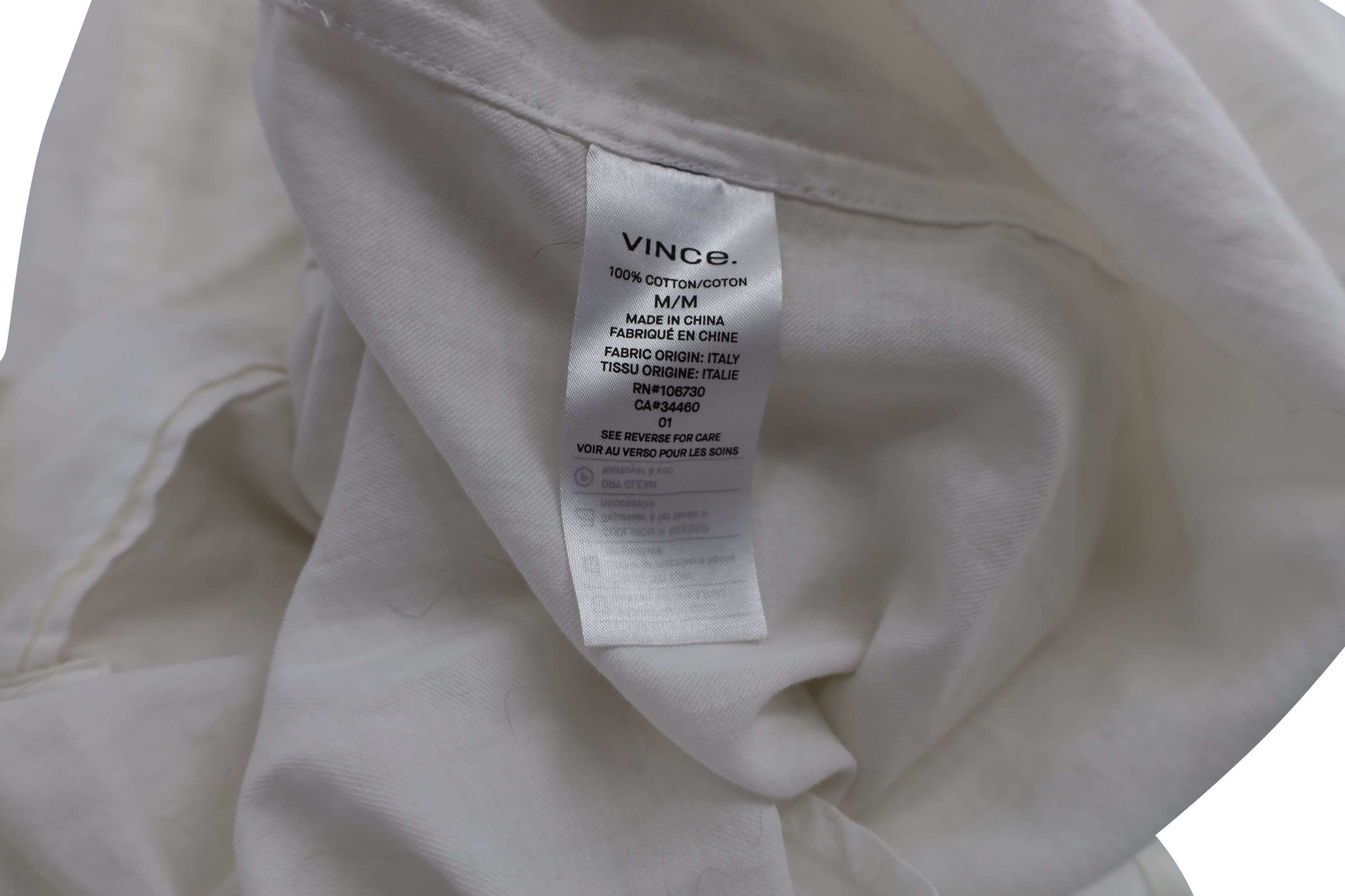 Vince Vince Long Sleeve Blouse in White Cotton Size XS / US 0-2 / IT 36-38 - 5 Thumbnail