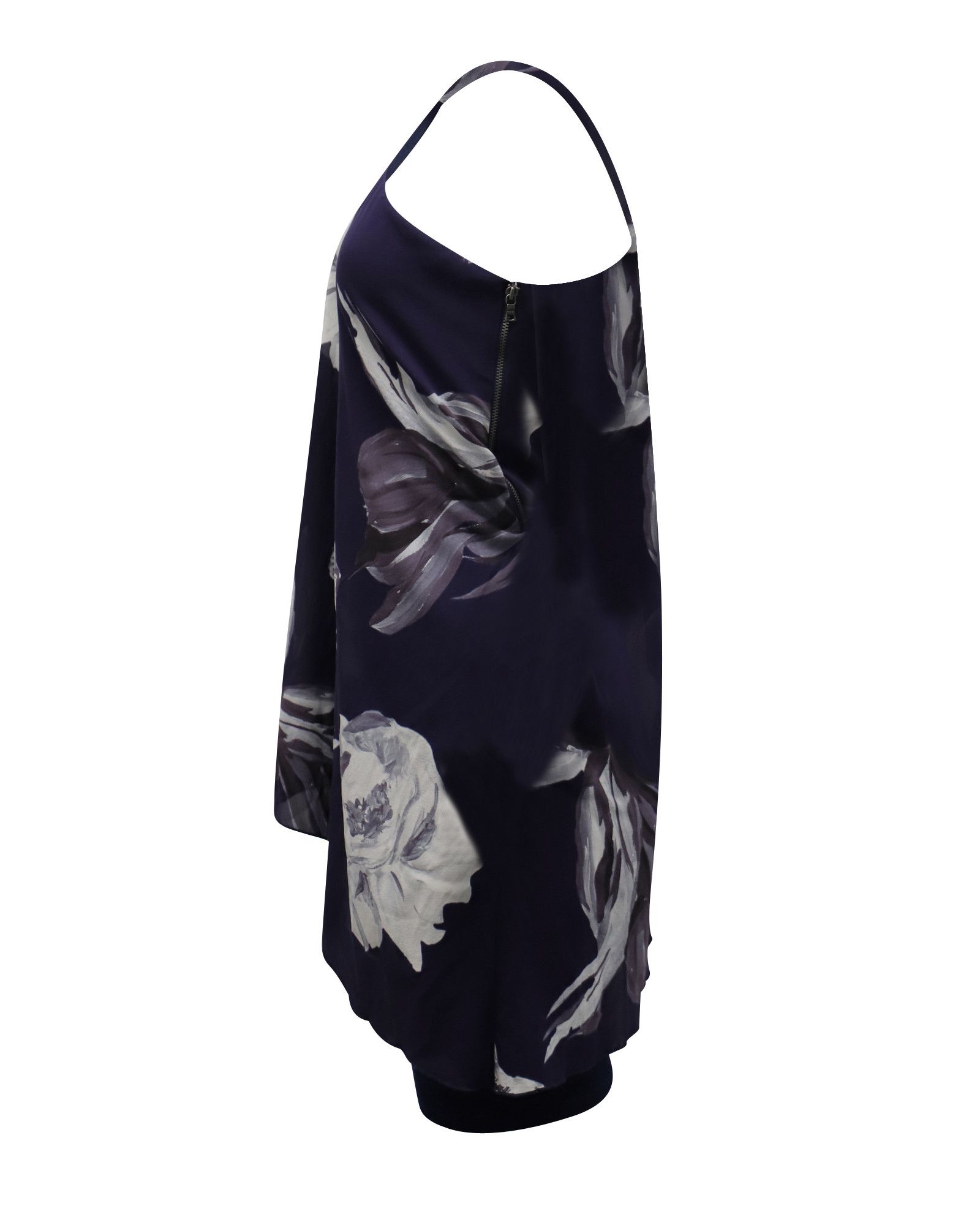 Alice + Olivia Alice + Olivia One Shoulder Floral Dress in Violet Silk Size XS / US 0-2 / IT 36-38 - 2 Thumbnail