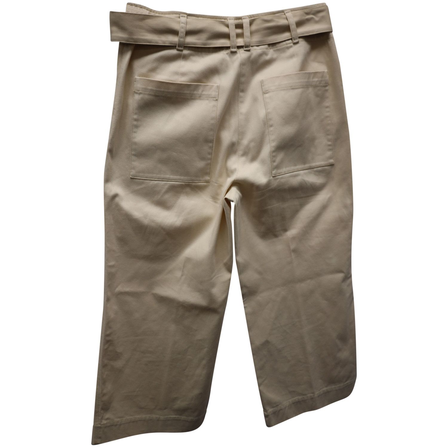 Proenza Schouler Proenza Schouler Belted Pants in Beige Cotton Size 24" / US 00 / IT 34 - 2 Thumbnail