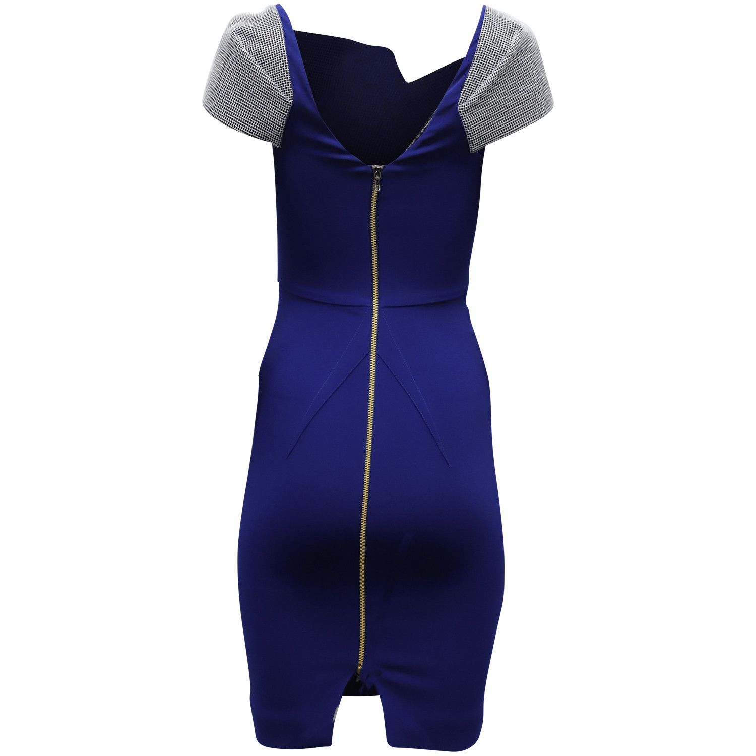 Roland Mouret Roland Mouret Accent Sleeve Bodycon Dress in Blue Polyester Size XS / US 0-2 / IT 36-38 - 2 Thumbnail