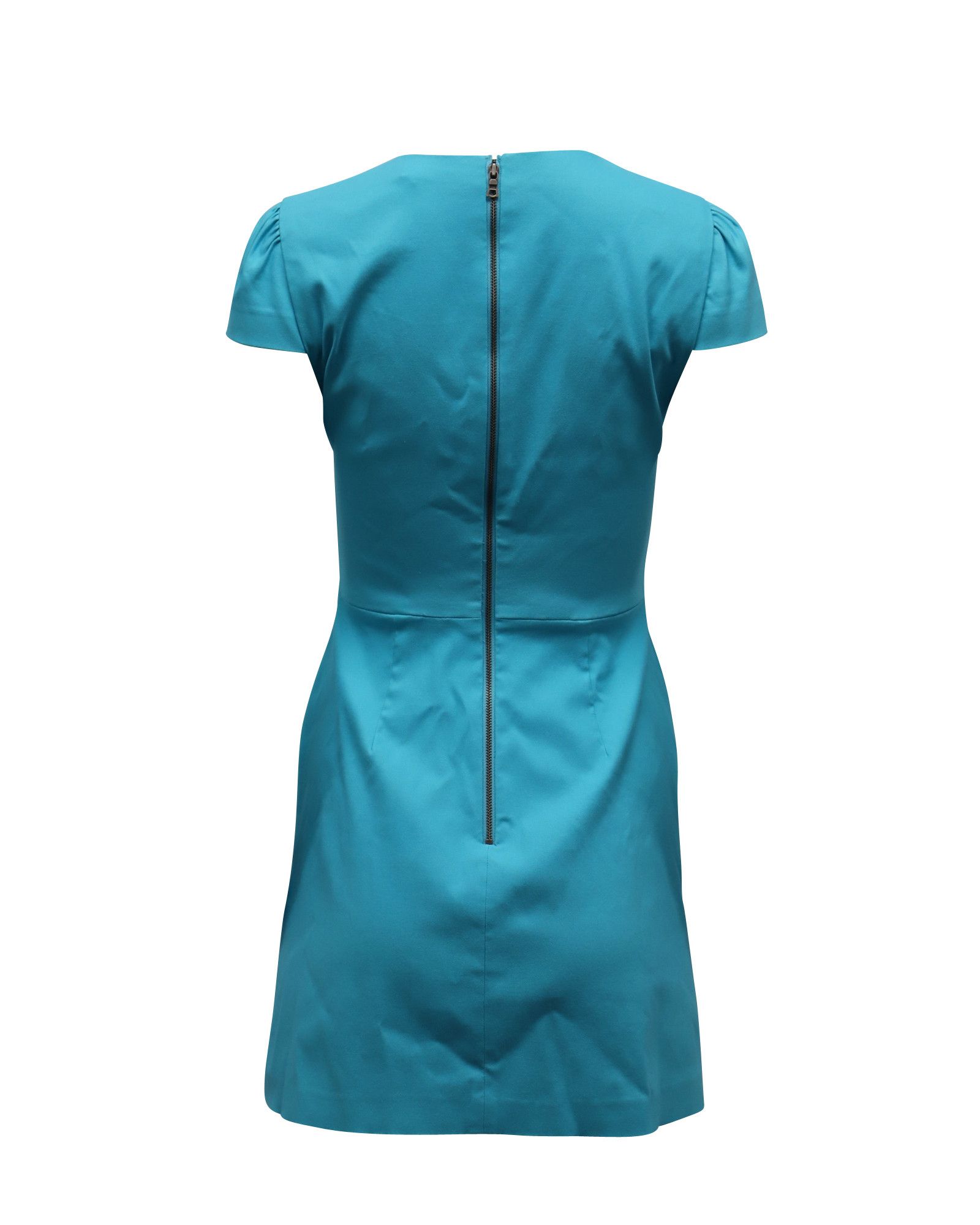 Alice + Olivia Alice + Olivia Zipper Detail Dress in Turquoise Viscose Size XS / US 0-2 / IT 36-38 - 3 Thumbnail