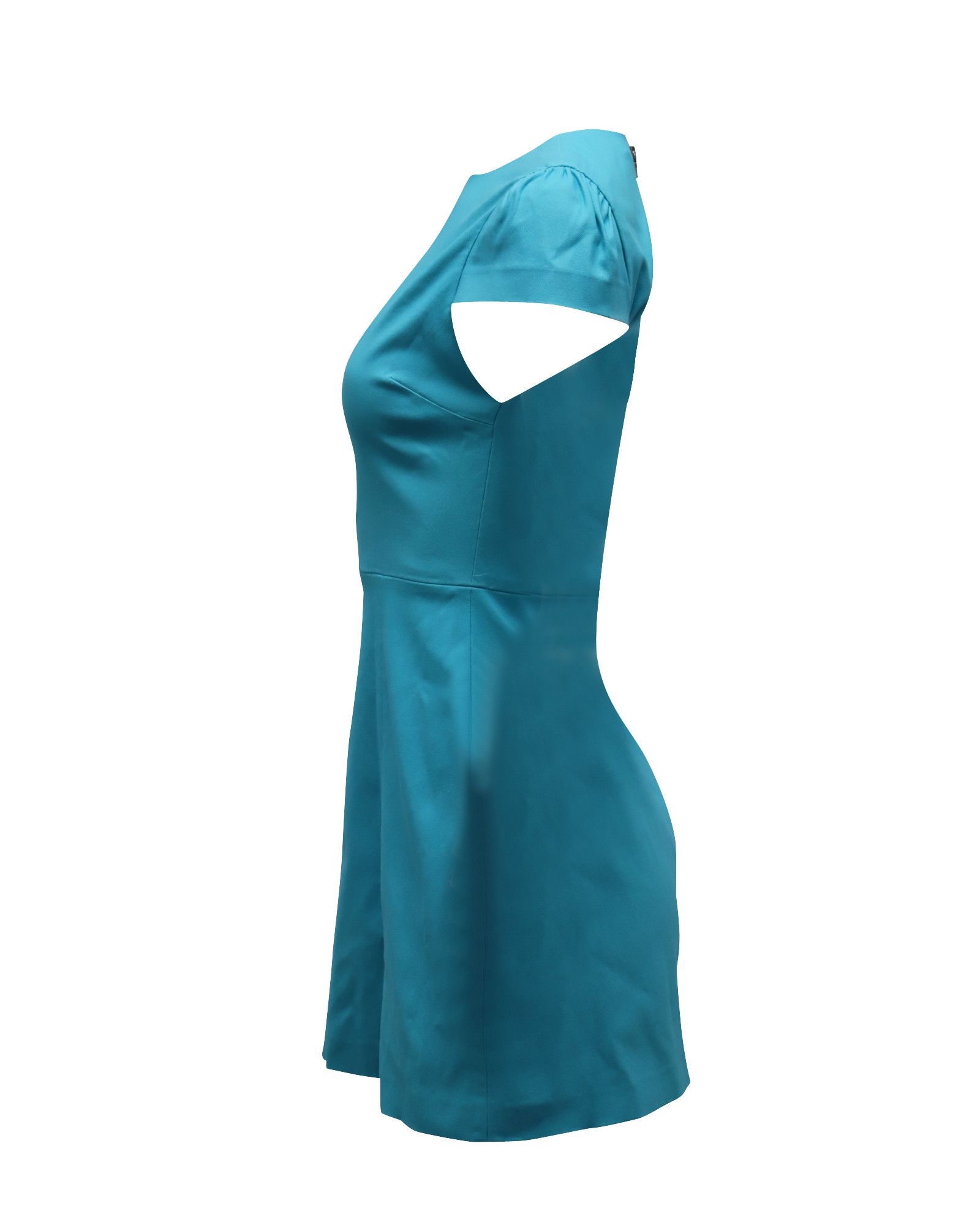 Alice + Olivia Alice + Olivia Zipper Detail Dress in Turquoise Viscose Size XS / US 0-2 / IT 36-38 - 2 Thumbnail
