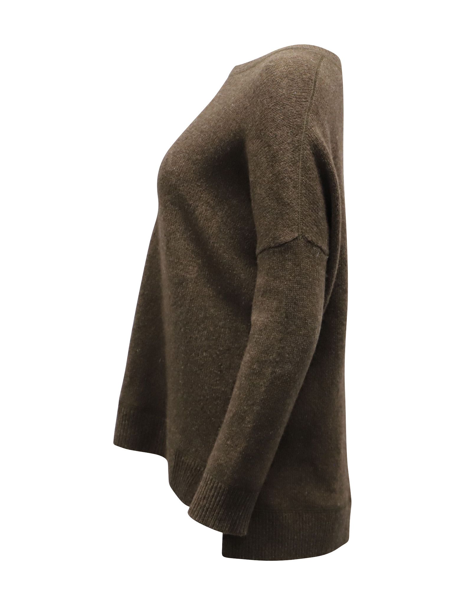 Vince Vince Ribbed Neck Sweater in Brown Wool Size XS / US 0-2 / IT 36-38 - 2 Thumbnail