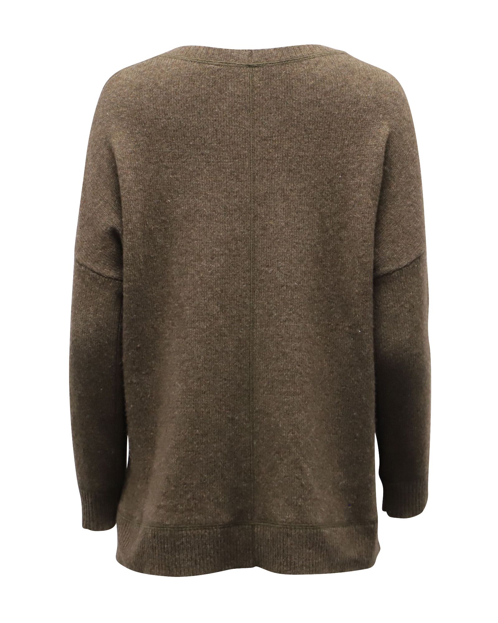 Vince Vince Ribbed Neck Sweater in Brown Wool Size XS / US 0-2 / IT 36-38 - 3 Thumbnail