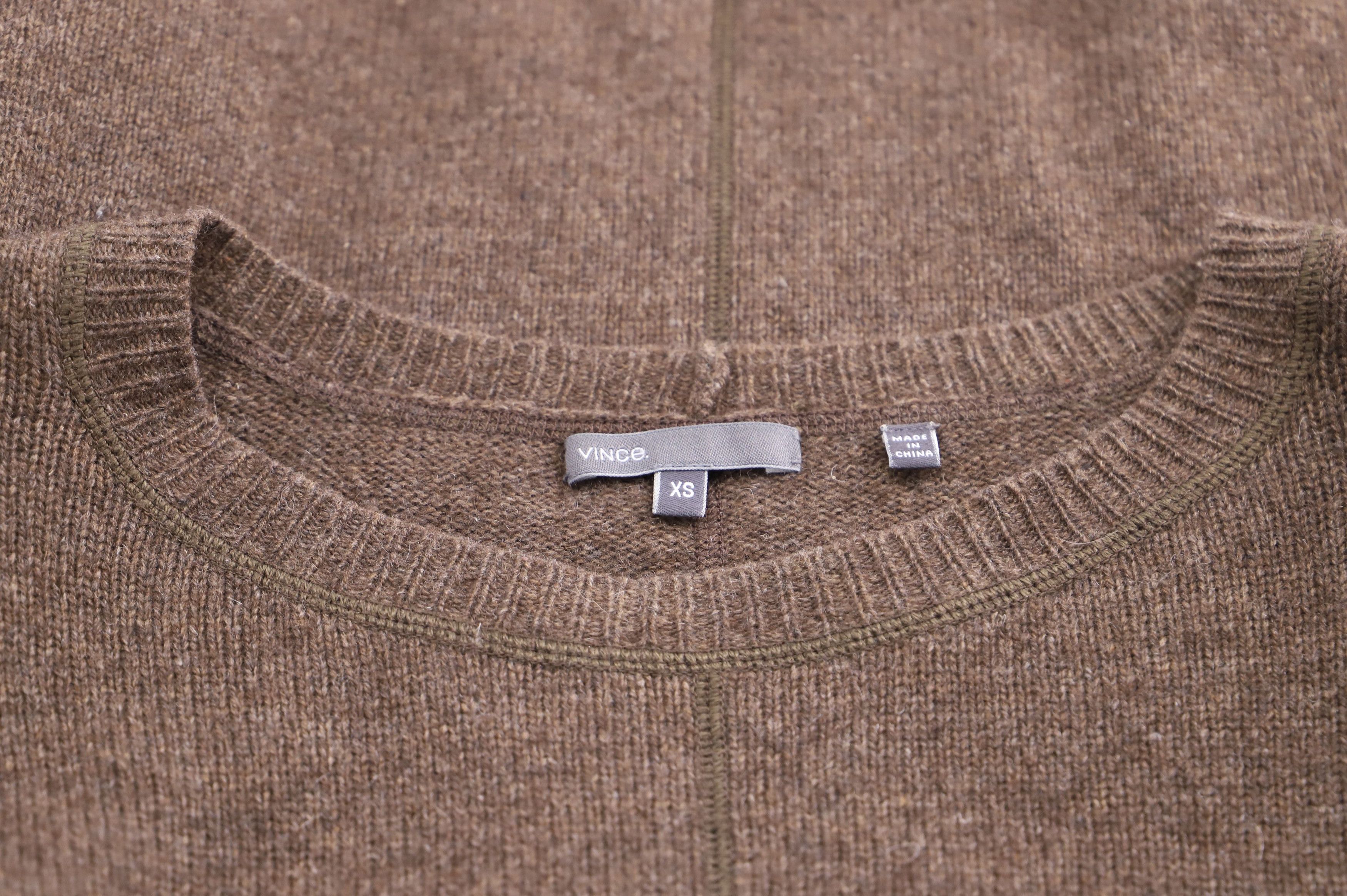 Vince Vince Ribbed Neck Sweater in Brown Wool Size XS / US 0-2 / IT 36-38 - 4 Thumbnail
