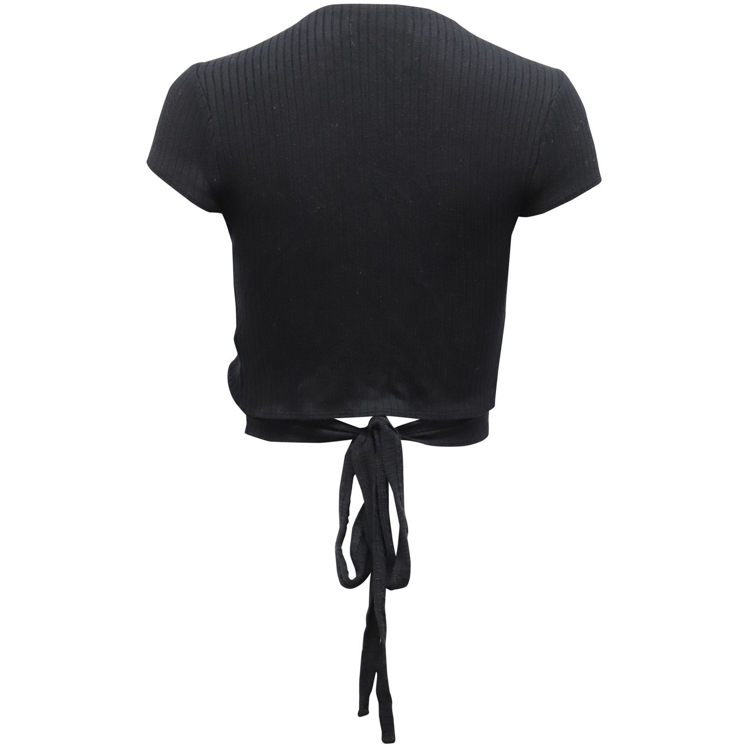 Reformation Reformation Flora Short Sleeve Knit Top in Black Tencel Size XS / US 0-2 / IT 36-38 - 2 Thumbnail