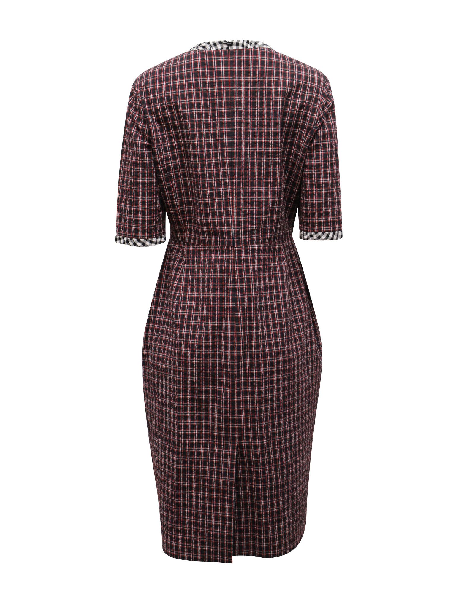Altuzarra Altuzarra Gingham Crew Neck Dress in Multicolor Cotton Size XXS / US 00 / IT 34 - 2 Thumbnail