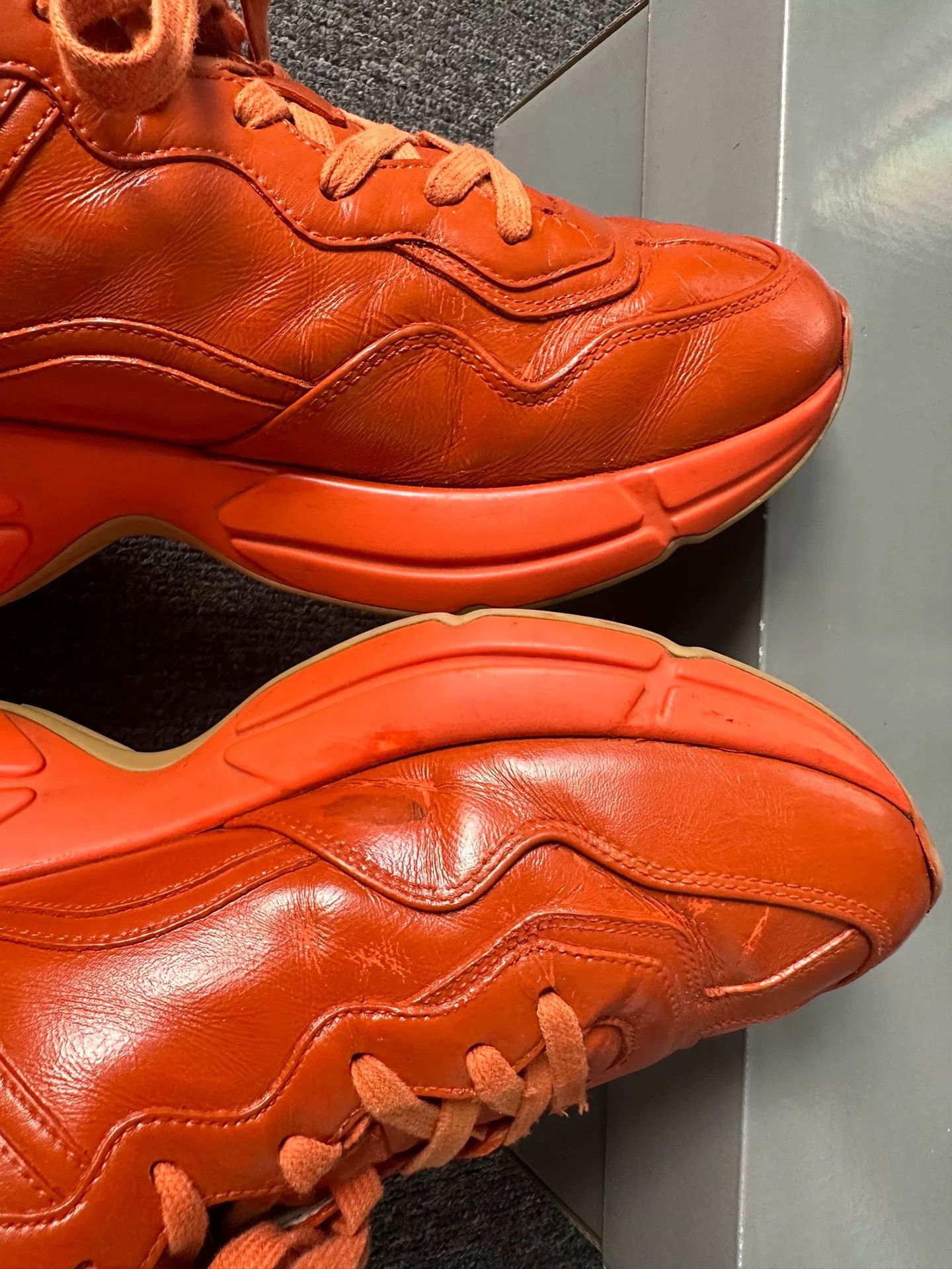 Gucci Gucci Orange Lowtop Sneakers 8 Men Size US 8 / EU 41 - 8 Thumbnail