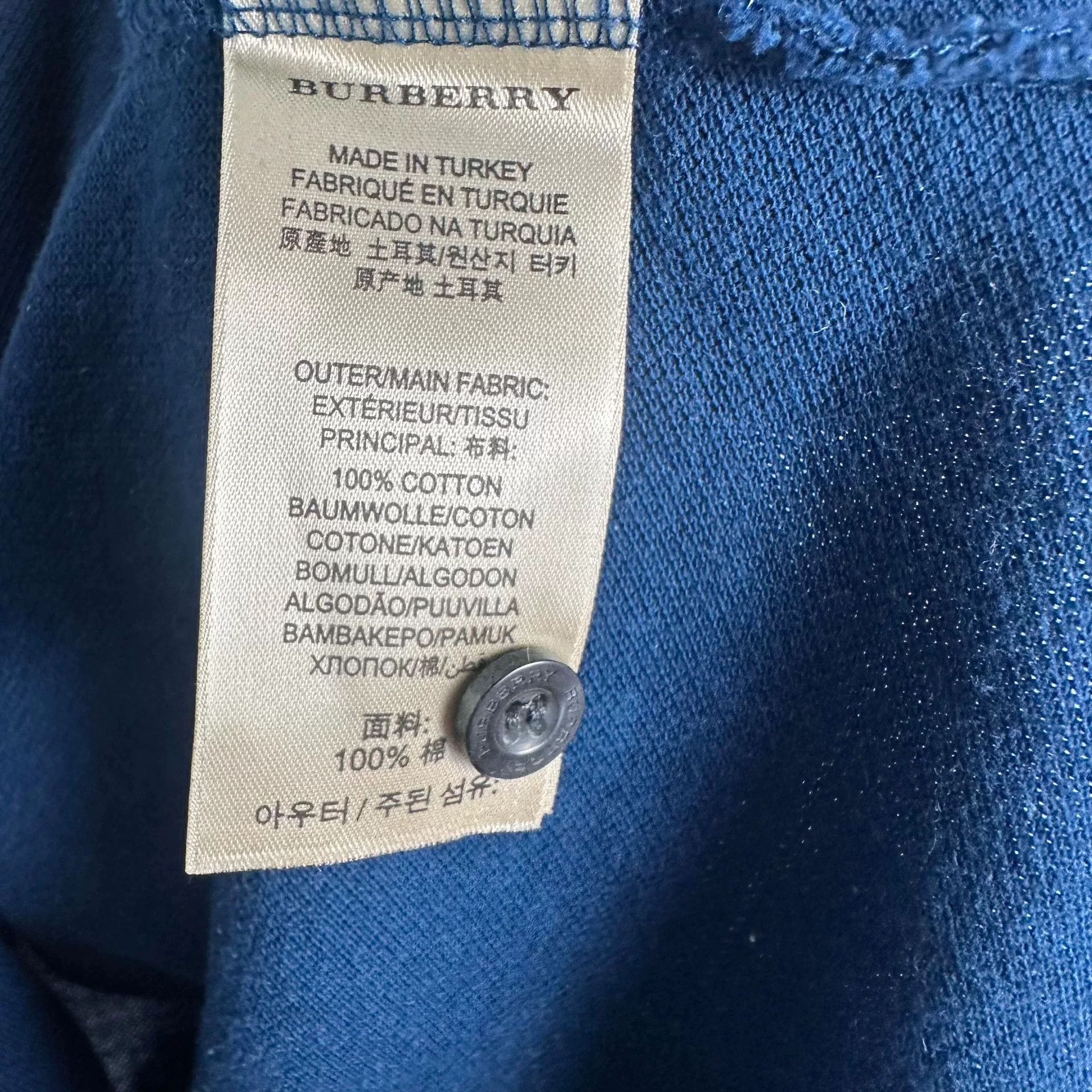 Burberry Burberry Embroidered Blue Polo l Men Size US L / EU 52-54 / 3 - 4 Thumbnail