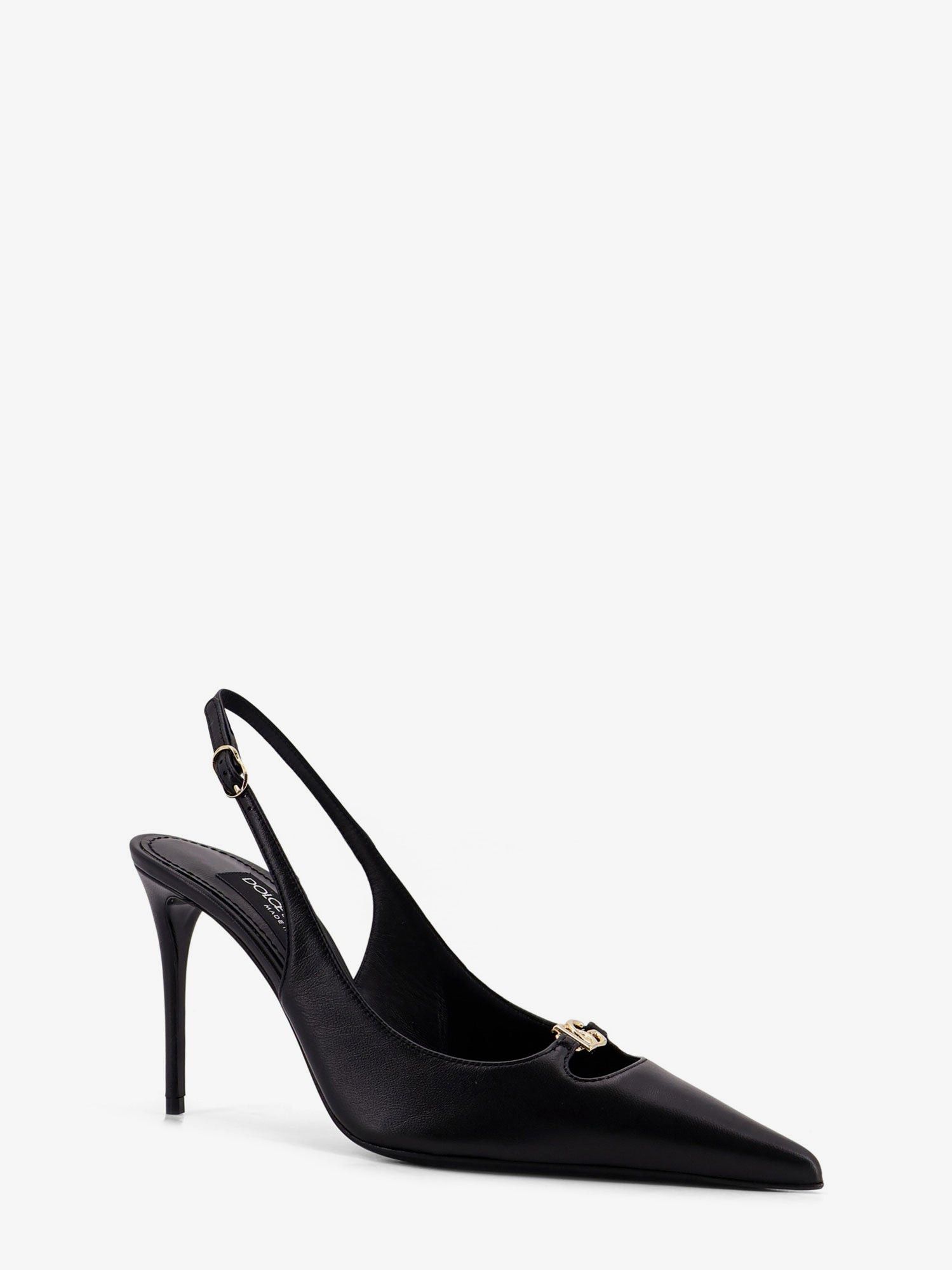 Dolce & Gabbana Leather Pump With Metal Dg Logo Size US 7 / IT 37 - 2 Thumbnail