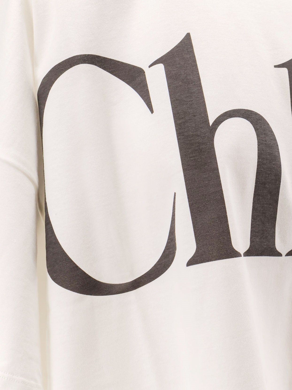 Chloe Cotton T-Shirt With Maxi Logo On The Front Size M / US 6-8 / IT 42-44 - 5 Thumbnail