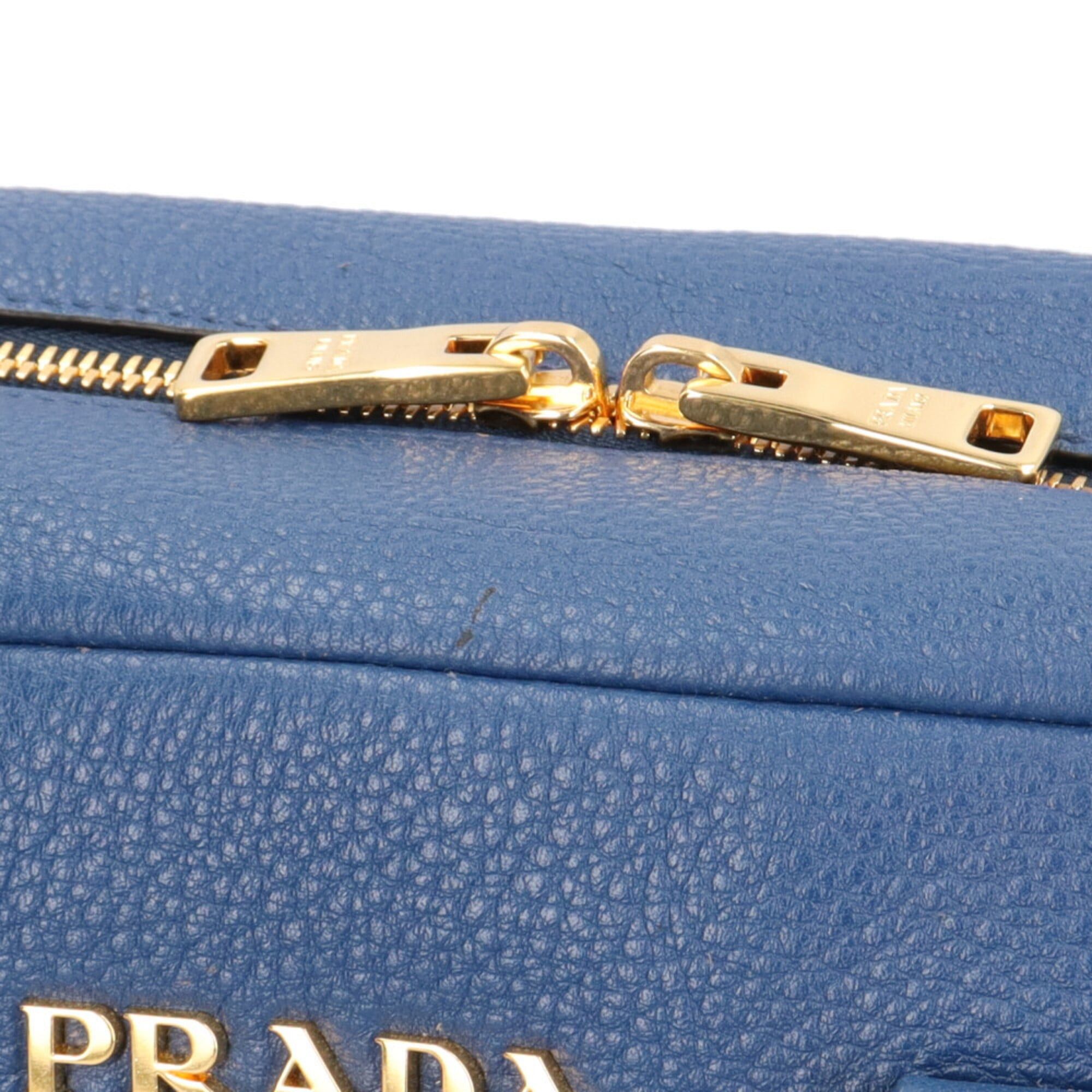 Prada Prada Mini Boston Vitello Phoenix Shoulder Bag, Leather 1BB086 Blue, Women's, PRADA 2-way Size ONE SIZE - 8 Thumbnail