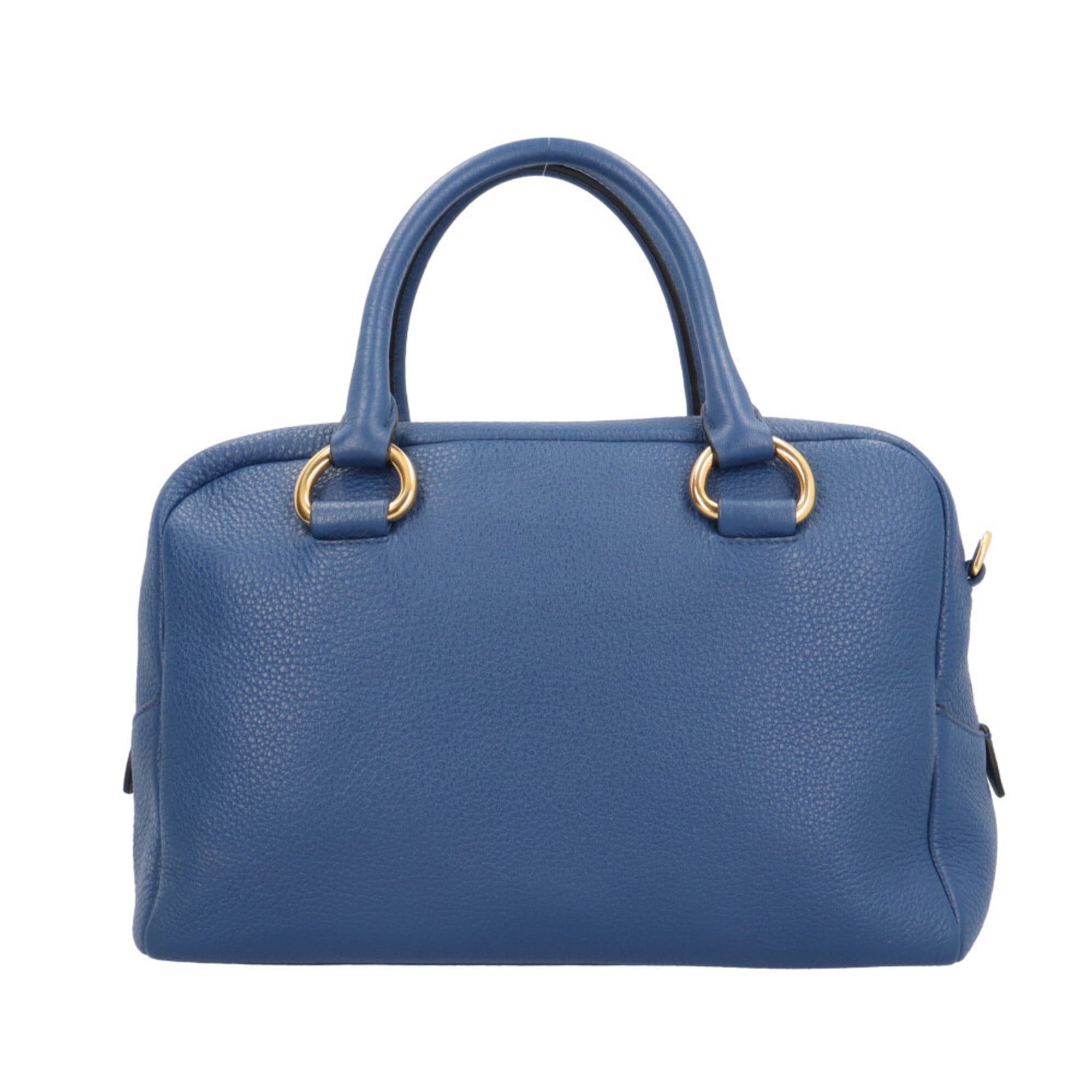 Prada Prada Mini Boston Vitello Phoenix Shoulder Bag, Leather 1BB086 Blue, Women's, PRADA 2-way Size ONE SIZE - 3 Thumbnail