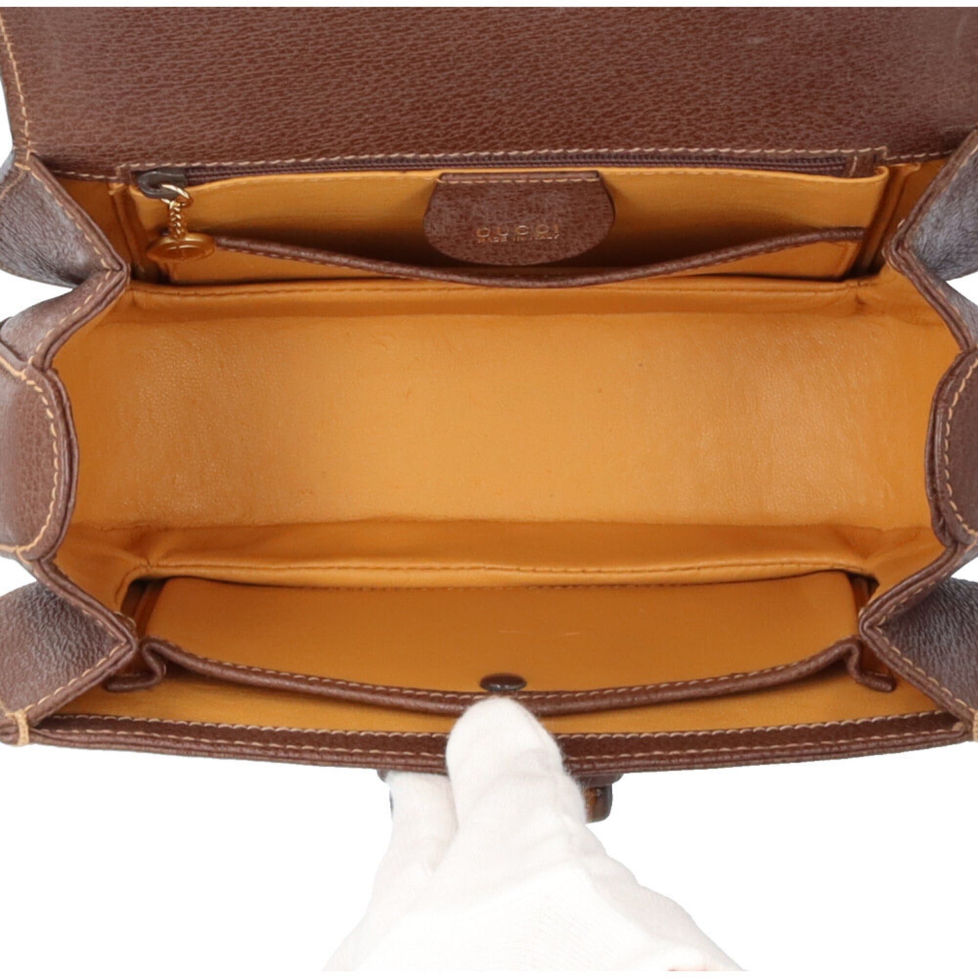 Gucci Gucci Bamboo Shoulder Bag, Leather 000・1014・0188, Brown, Women's, GUCCI 2-way Size ONE SIZE - 8 Thumbnail