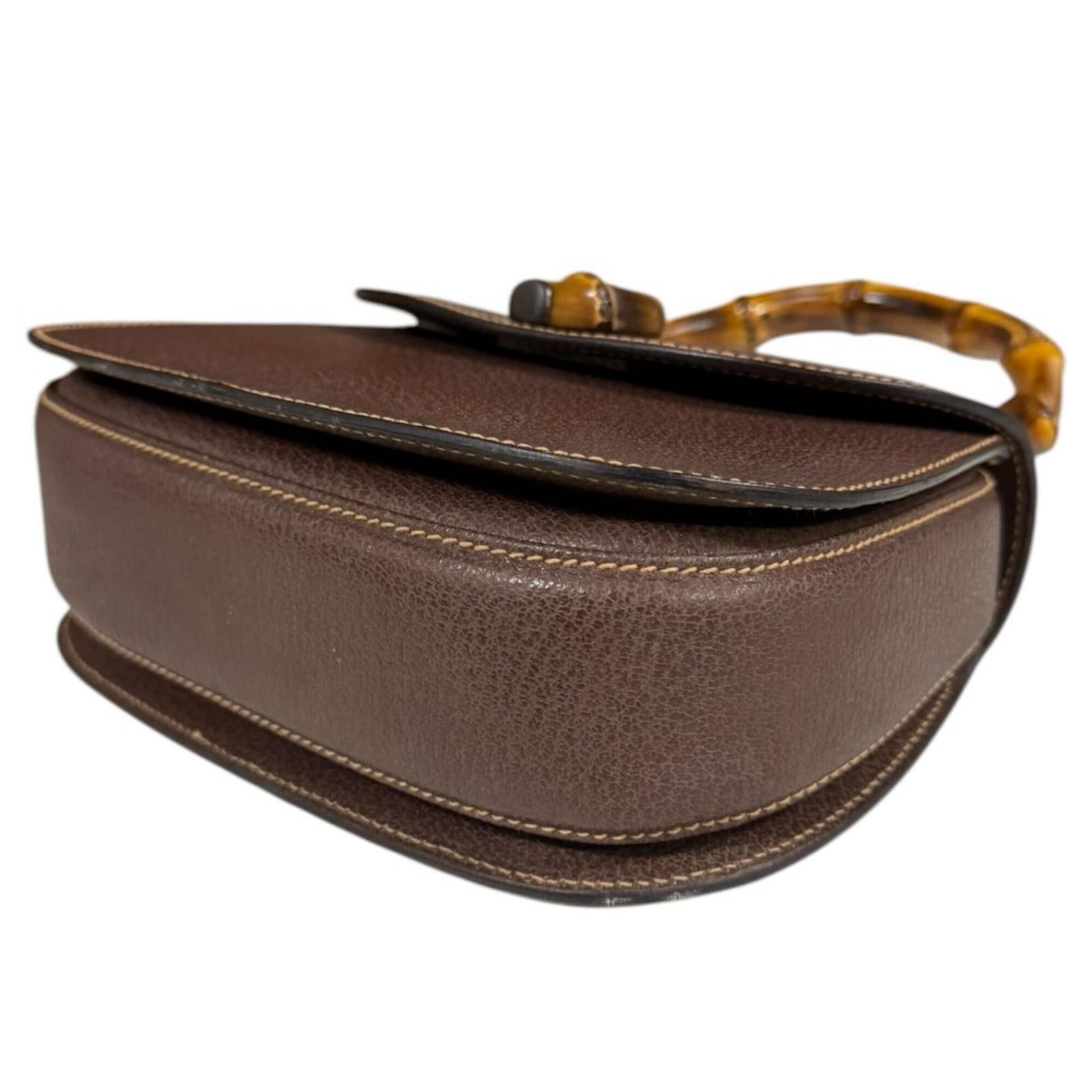 Gucci Gucci Bamboo Shoulder Bag, Leather 000・1014・0188, Brown, Women's, GUCCI 2-way Size ONE SIZE - 7 Thumbnail