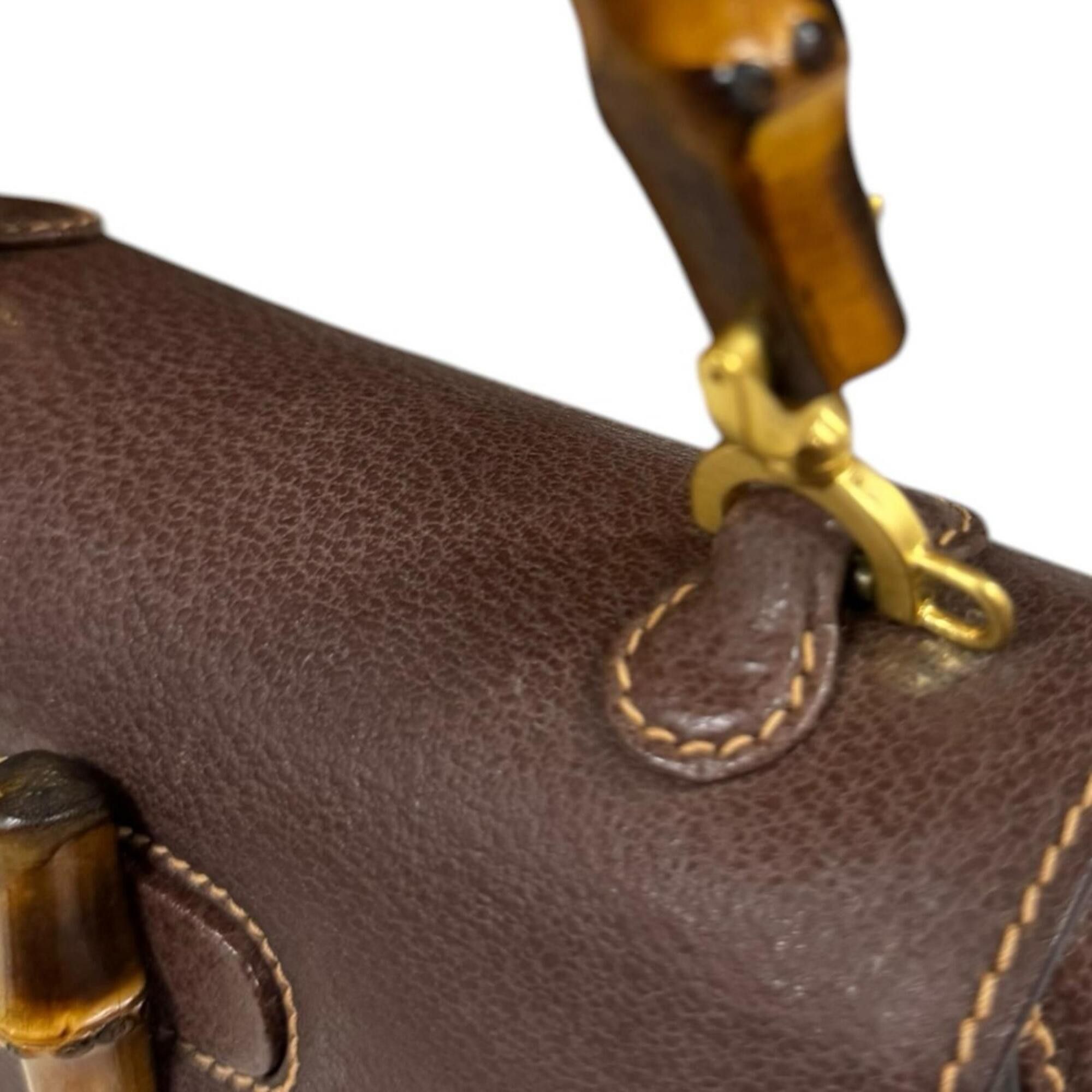 Gucci Gucci Bamboo Shoulder Bag, Leather 000・1014・0188, Brown, Women's, GUCCI 2-way Size ONE SIZE - 13 Thumbnail