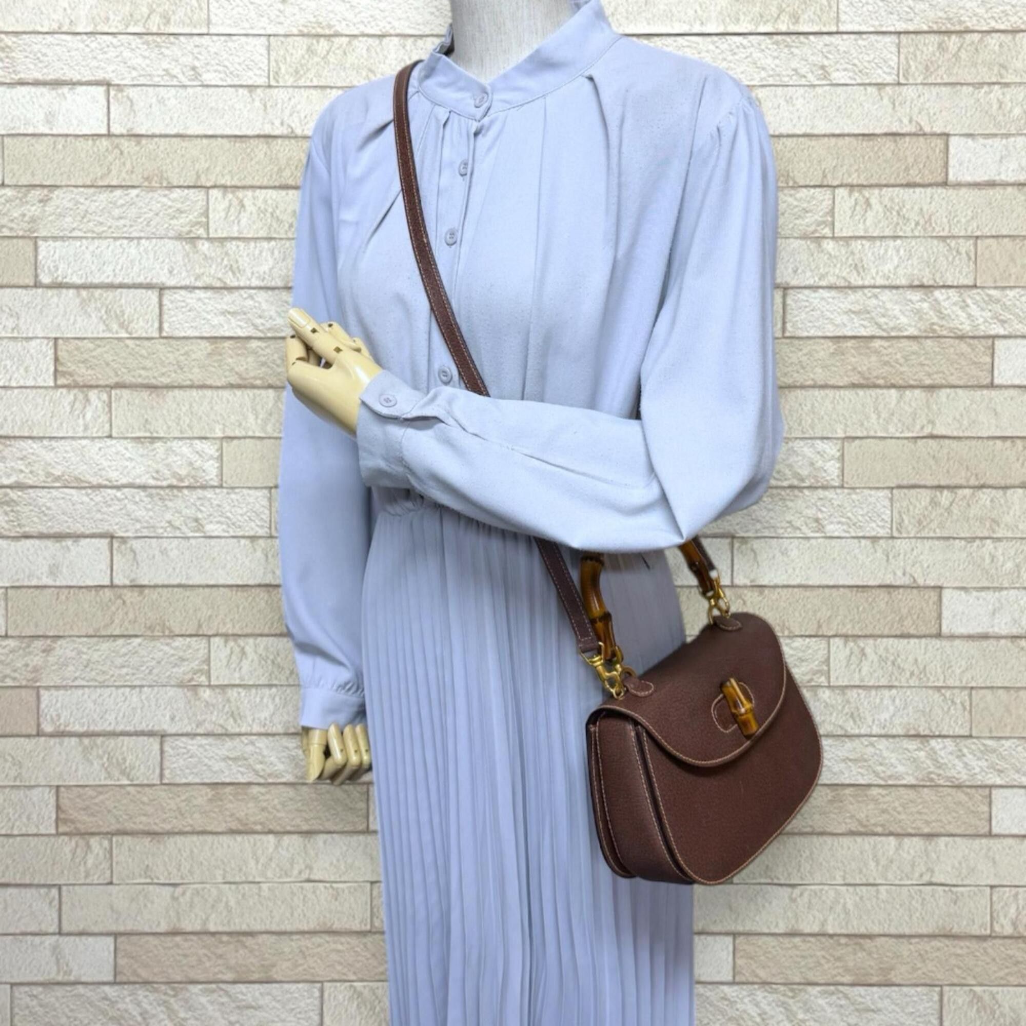 Gucci Gucci Bamboo Shoulder Bag, Leather 000・1014・0188, Brown, Women's, GUCCI 2-way Size ONE SIZE - 2 Thumbnail