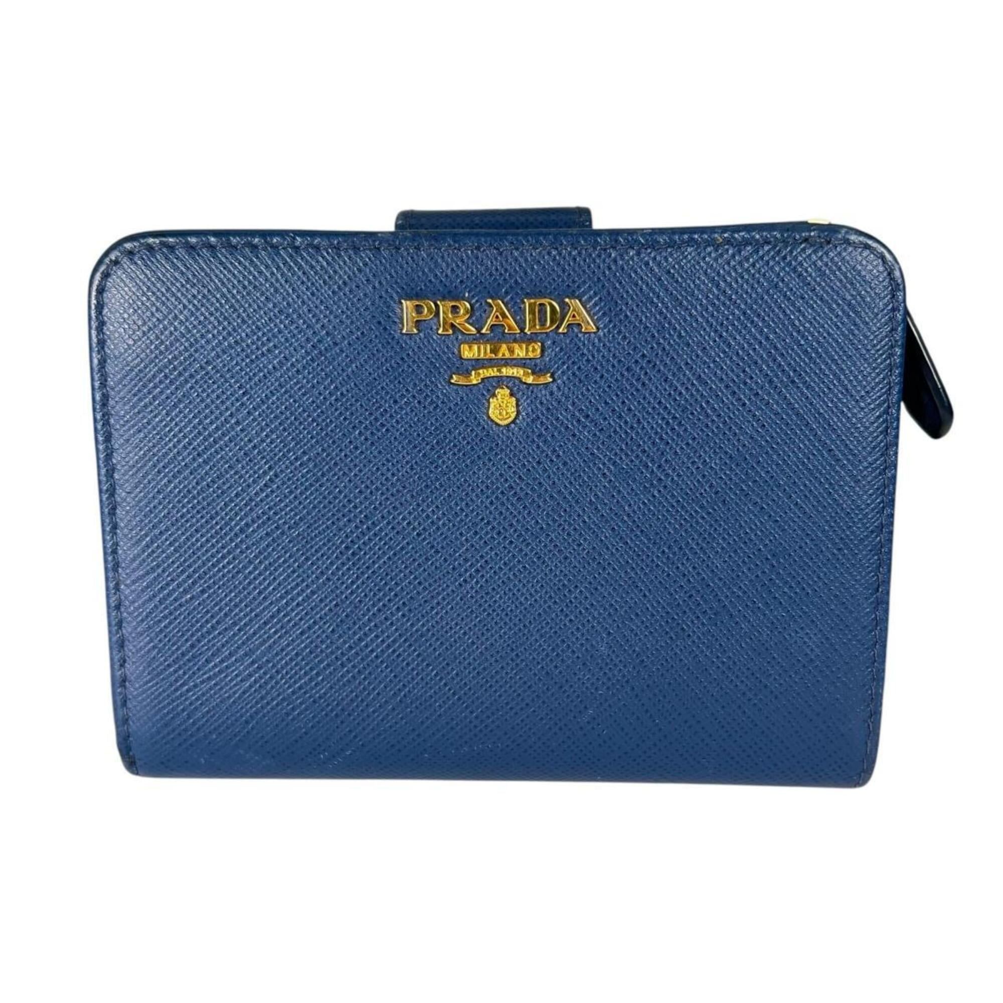 Prada Prada bi-fold wallet, zip-around, Saffiano leather, 1ML018, blue. Size ONE SIZE - 2 Thumbnail