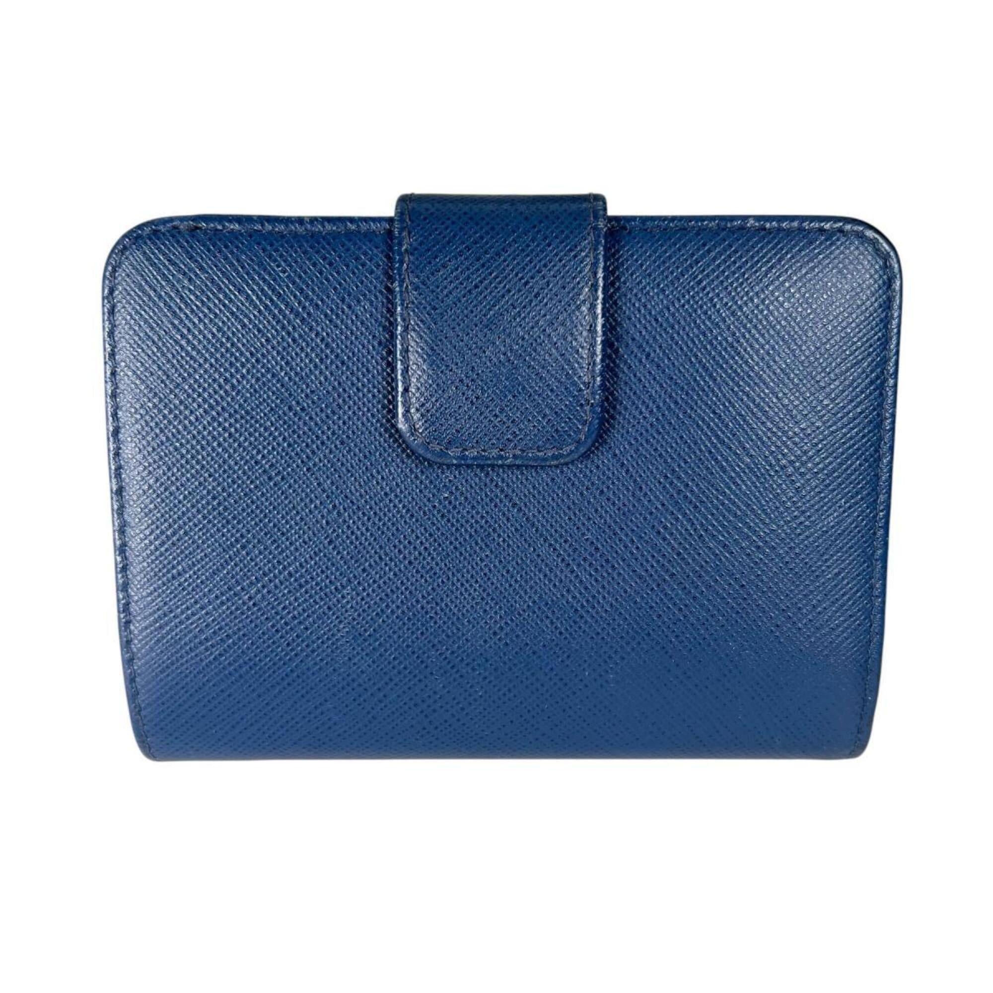 Prada Prada bi-fold wallet, zip-around, Saffiano leather, 1ML018, blue. Size ONE SIZE - 3 Thumbnail