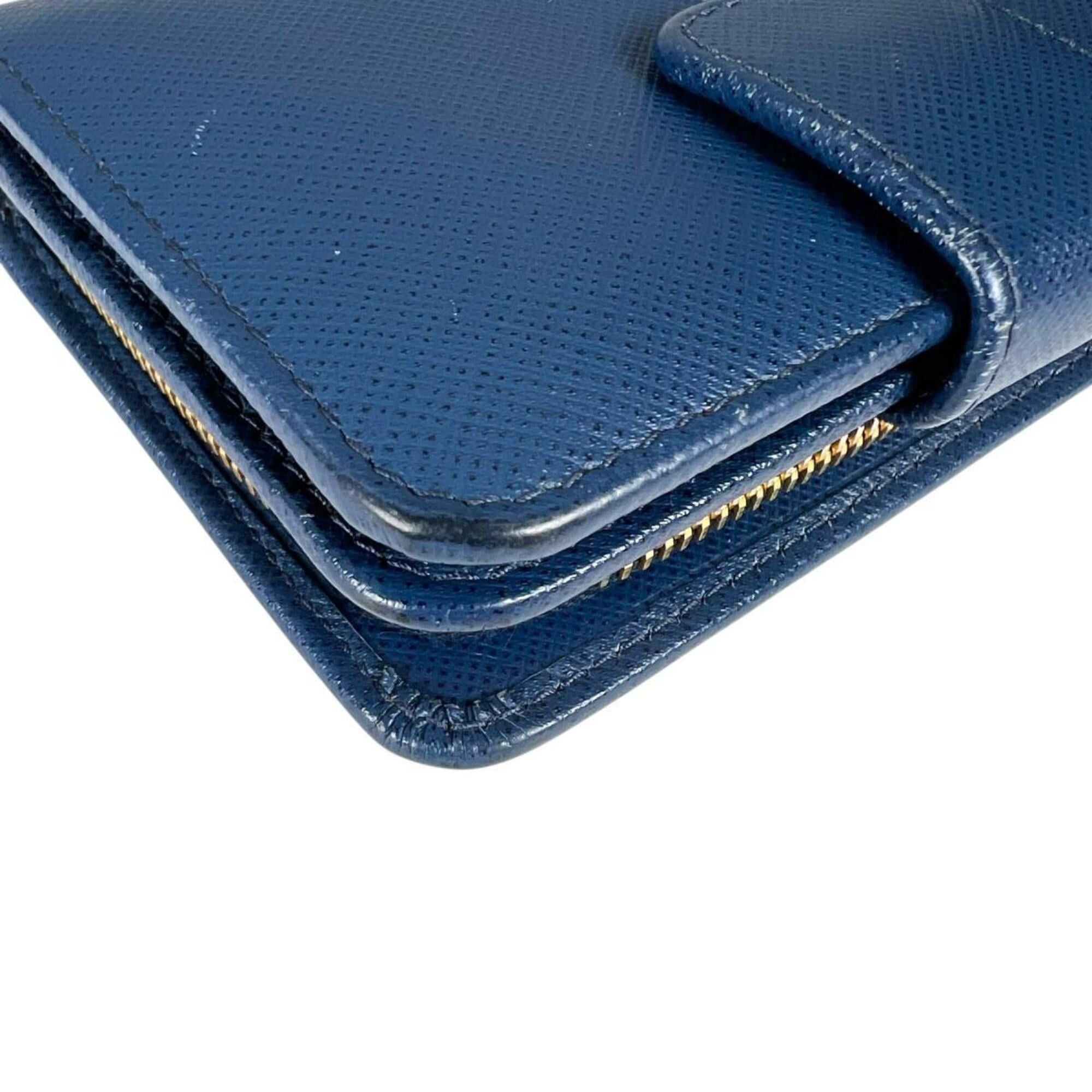 Prada Prada bi-fold wallet, zip-around, Saffiano leather, 1ML018, blue. Size ONE SIZE - 8 Thumbnail