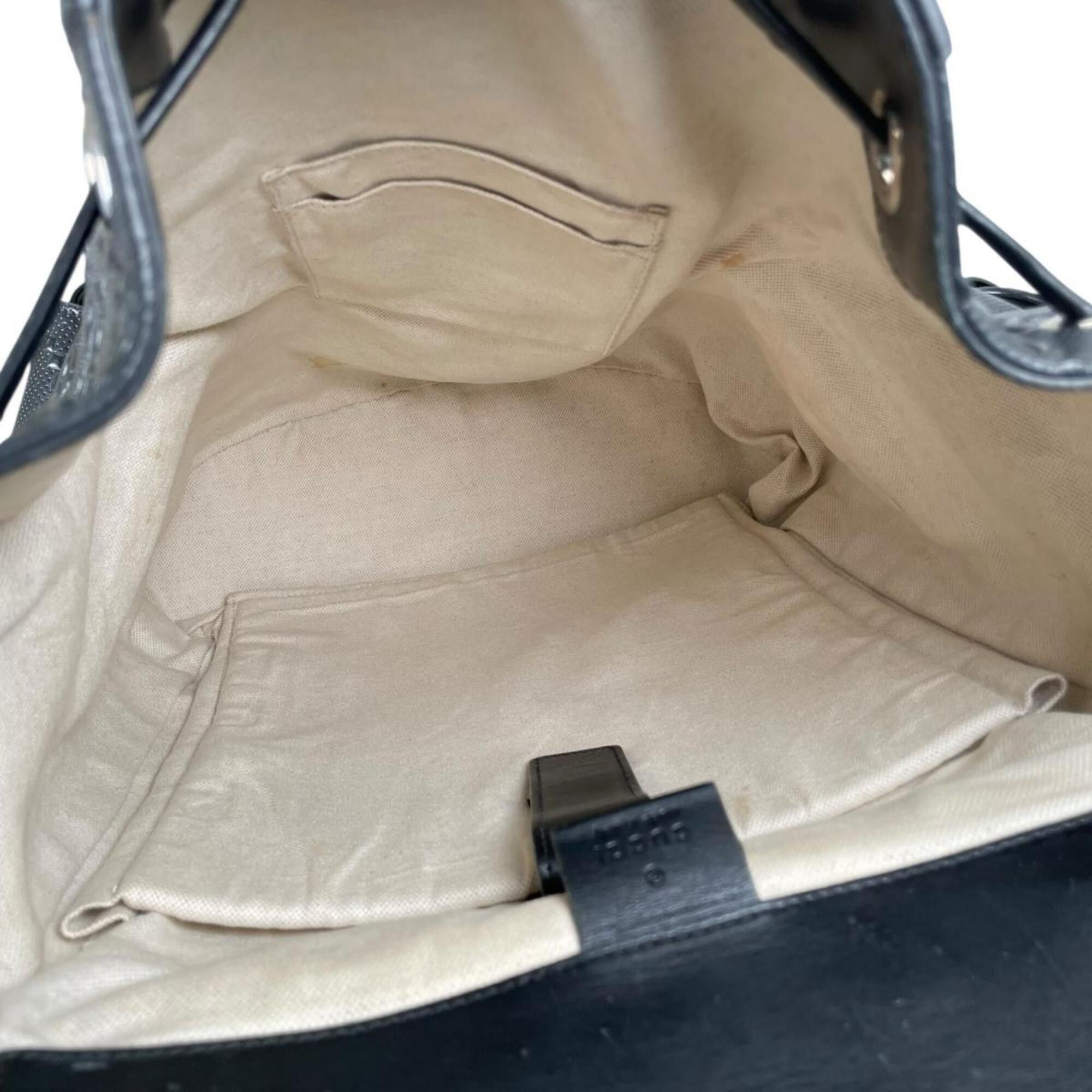 Gucci Gucci Backpack GG Embossed Leather 625770 Black Size ONE SIZE - 11 Thumbnail