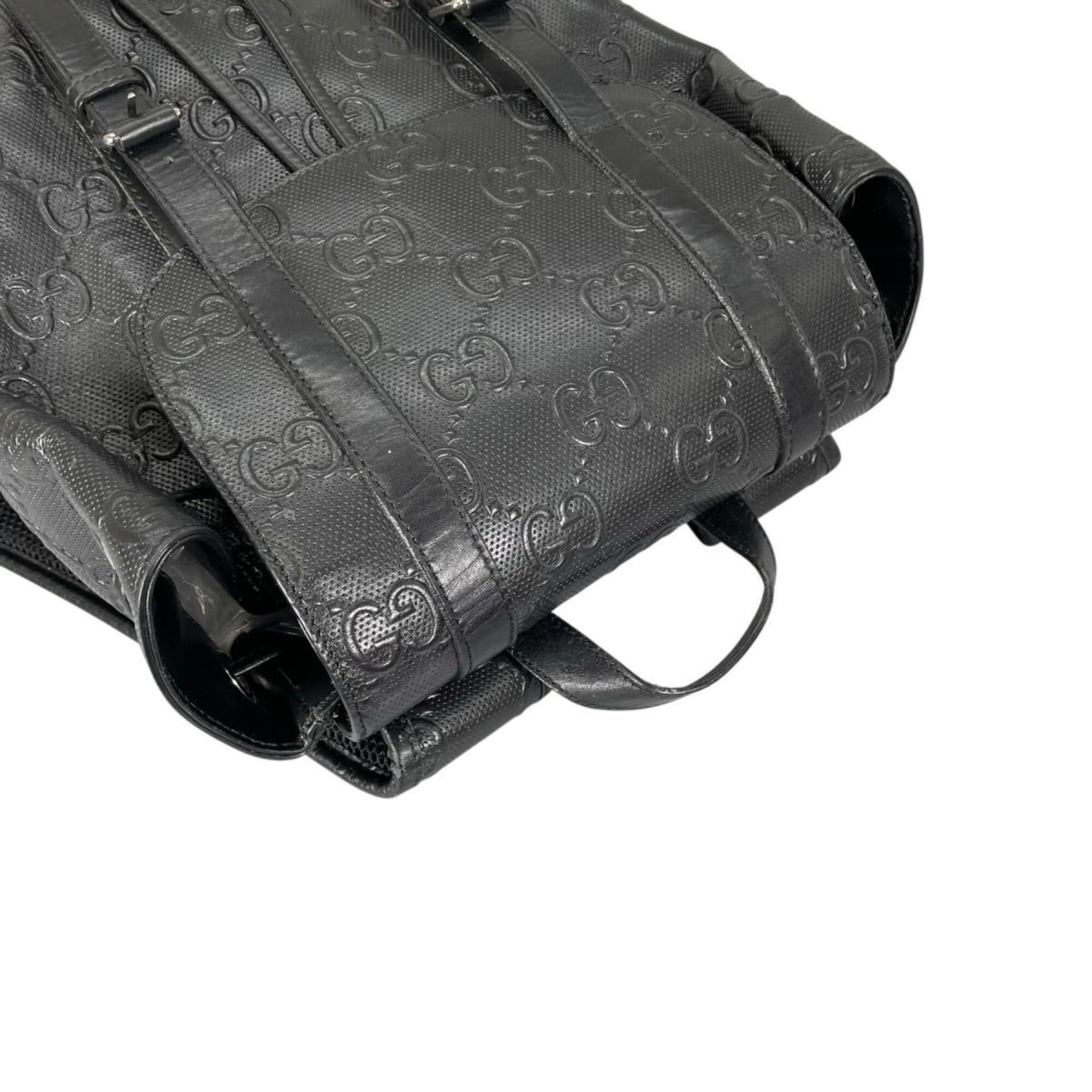 Gucci Gucci Backpack GG Embossed Leather 625770 Black Size ONE SIZE - 5 Thumbnail