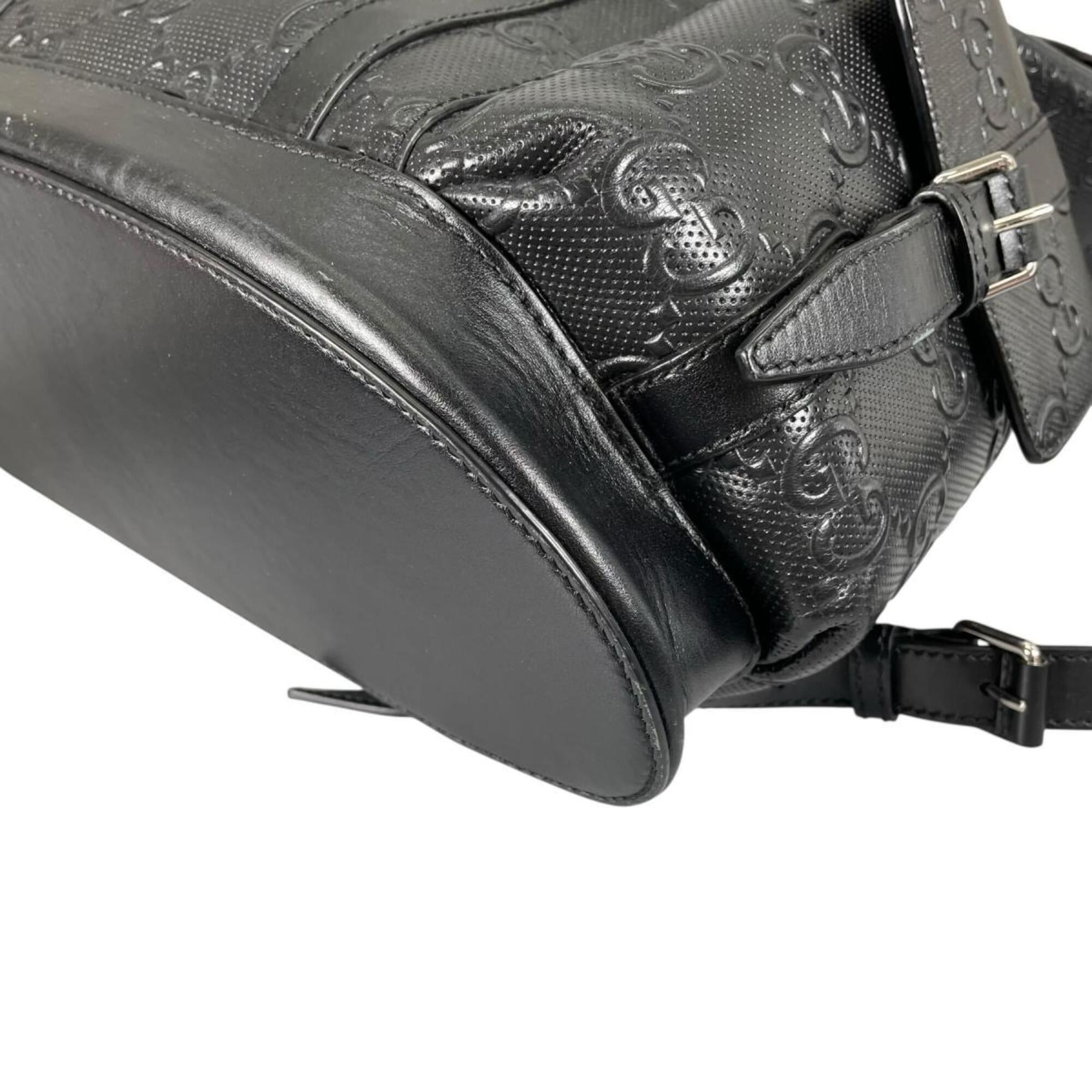 Gucci Gucci Backpack GG Embossed Leather 625770 Black Size ONE SIZE - 7 Thumbnail
