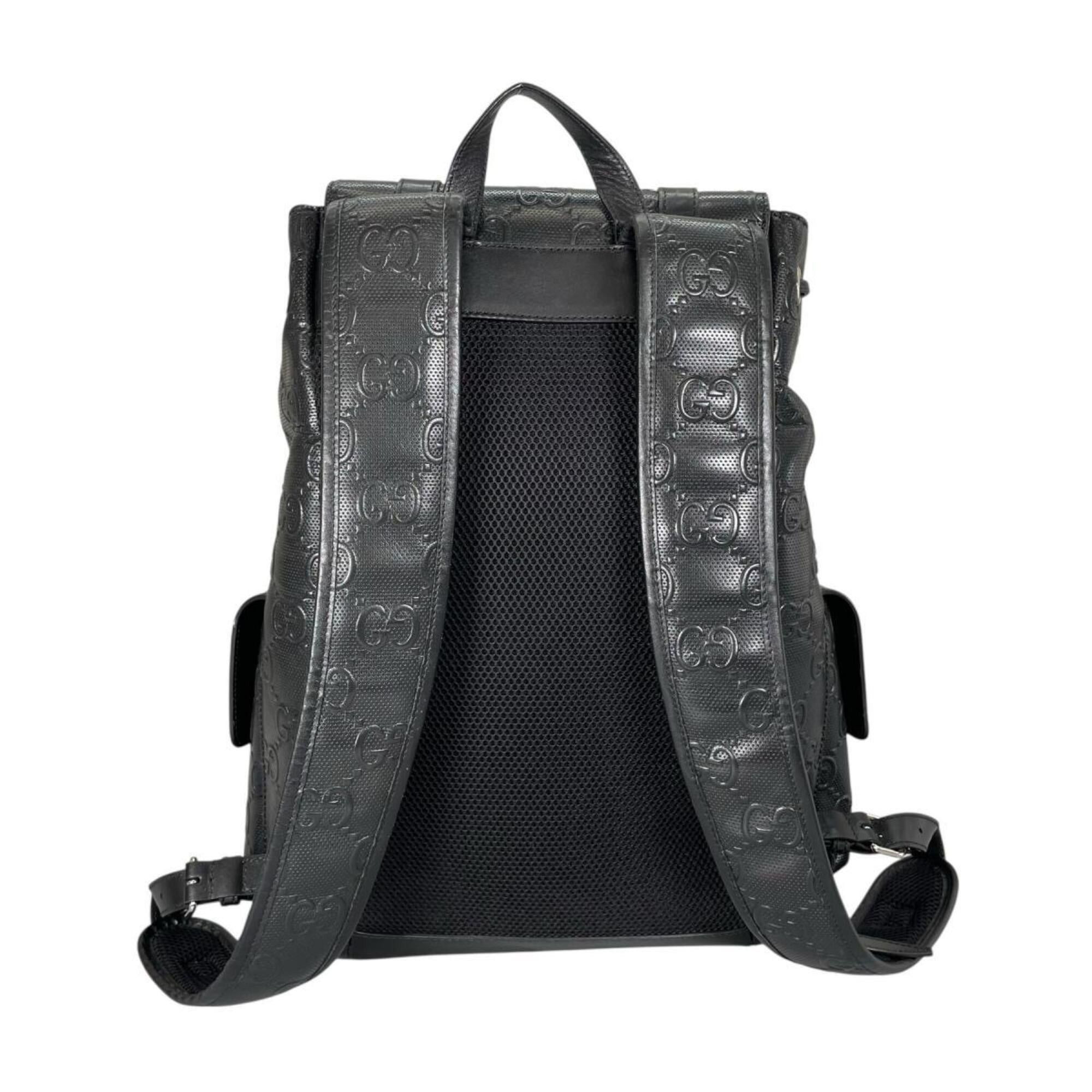 Gucci Gucci Backpack GG Embossed Leather 625770 Black Size ONE SIZE - 3 Thumbnail