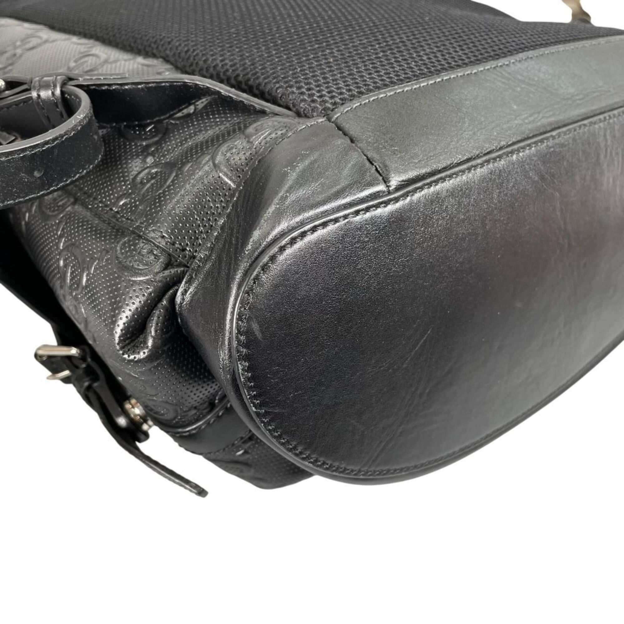 Gucci Gucci Backpack GG Embossed Leather 625770 Black Size ONE SIZE - 10 Thumbnail