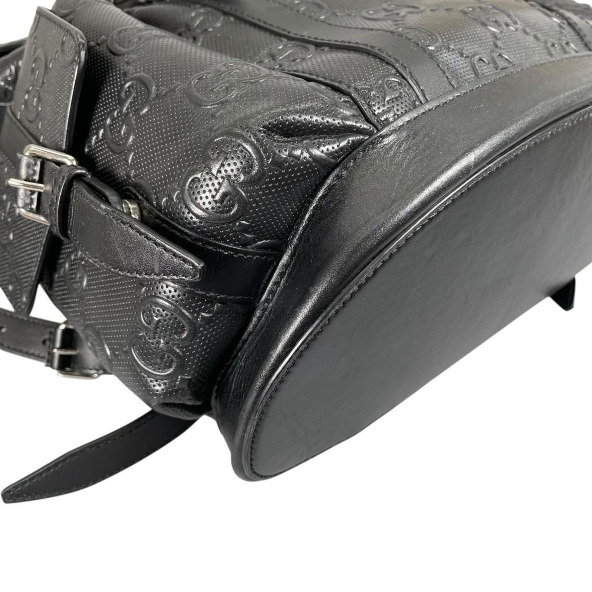 Gucci Gucci Backpack GG Embossed Leather 625770 Black Size ONE SIZE - 8 Thumbnail