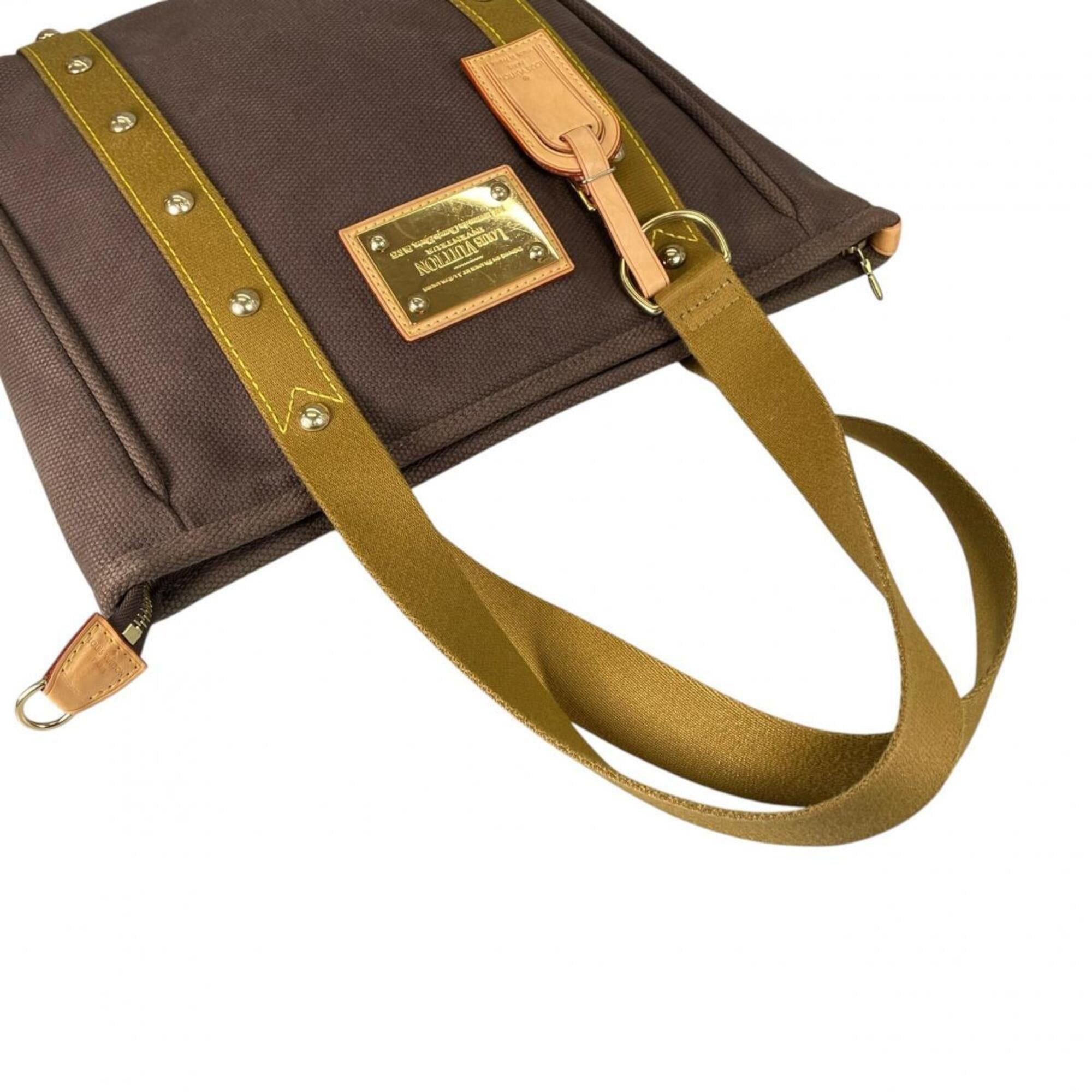 Louis Vuitton Louis Vuitton Cabas MM Antigua Canvas Tote Bag, M40086 Brown Size ONE SIZE - 9 Thumbnail