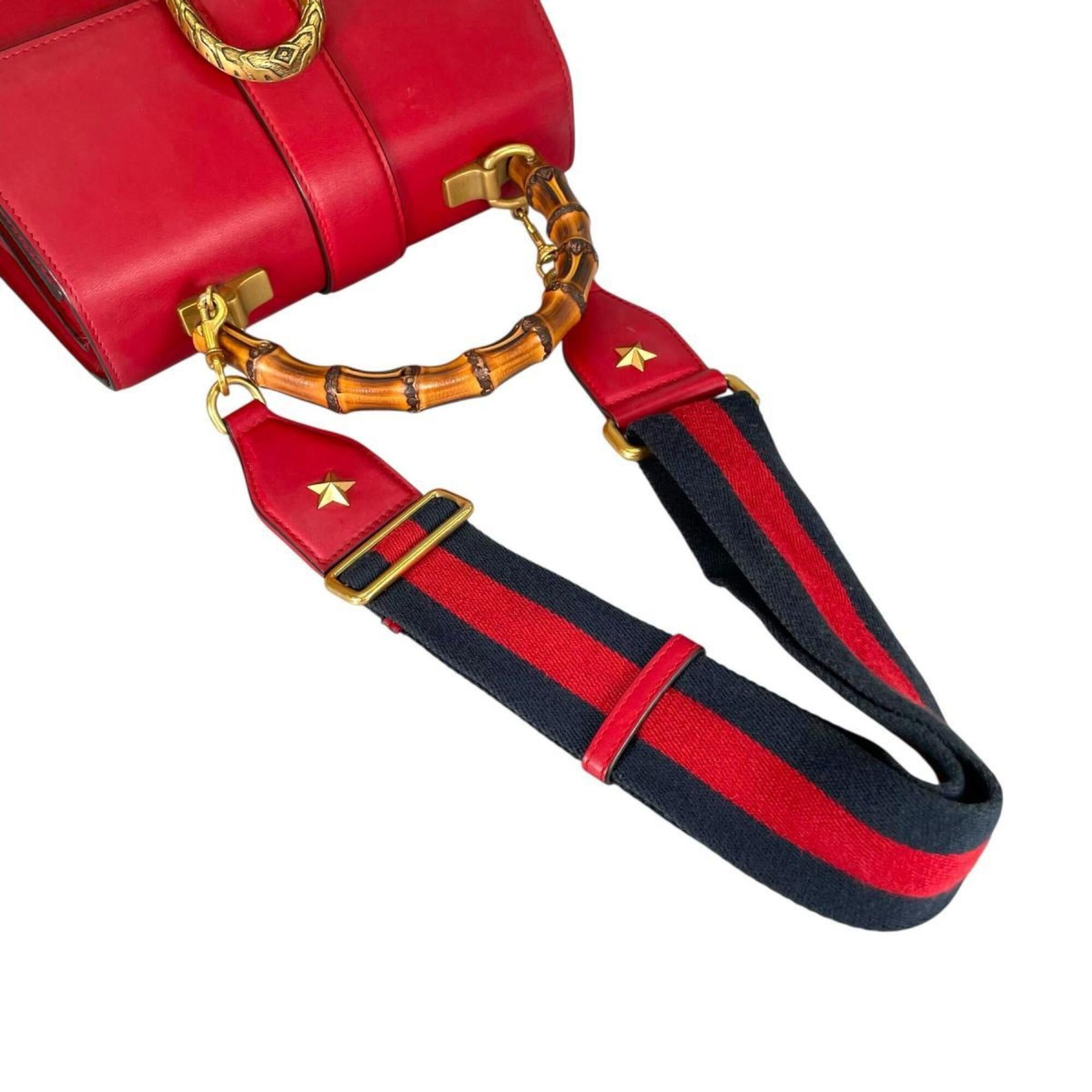 Gucci Gucci Dionysus Bamboo Leather Handbag/Shoulder Bag, 448075, Red Size ONE SIZE - 6 Thumbnail