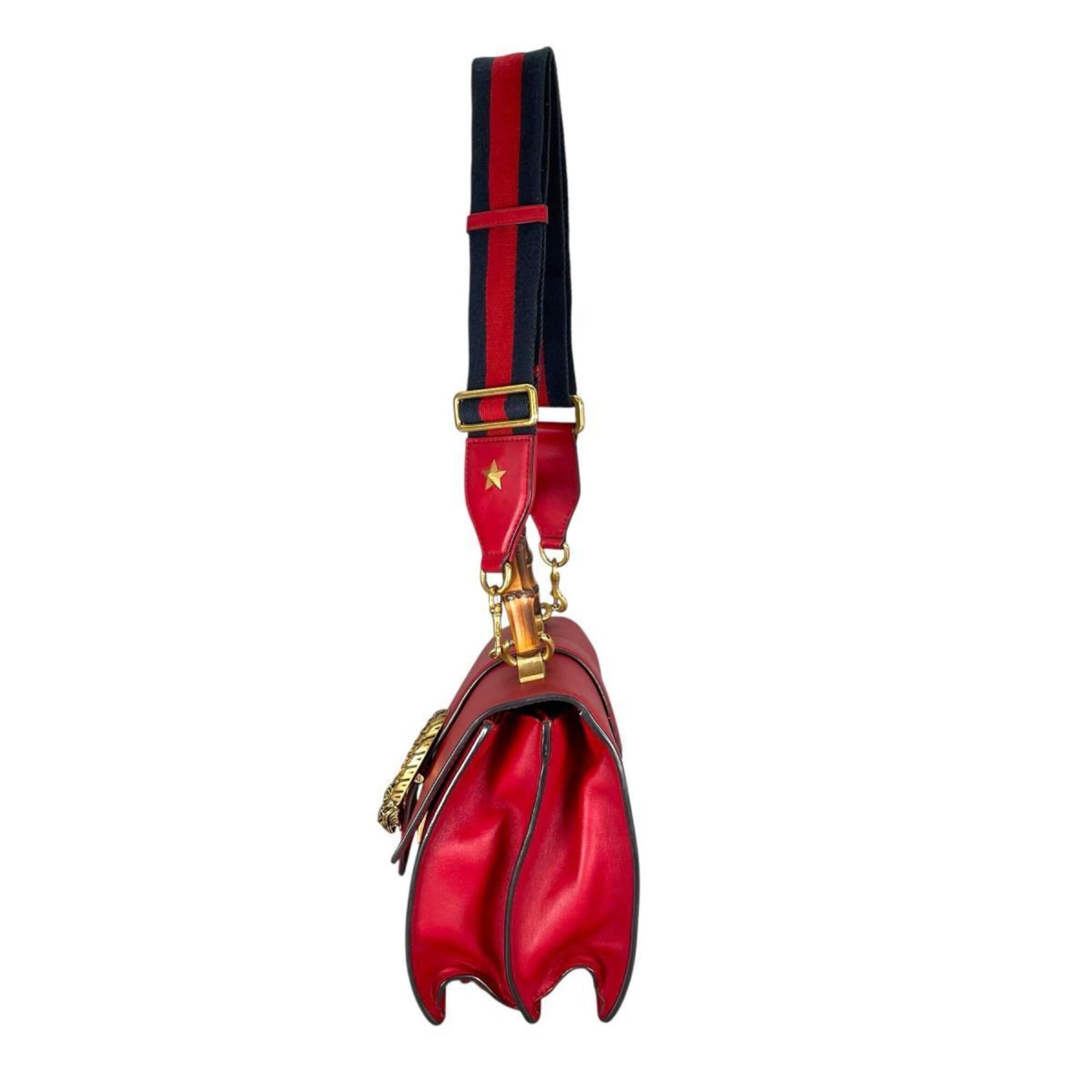 Gucci Gucci Dionysus Bamboo Leather Handbag/Shoulder Bag, 448075, Red Size ONE SIZE - 3 Thumbnail