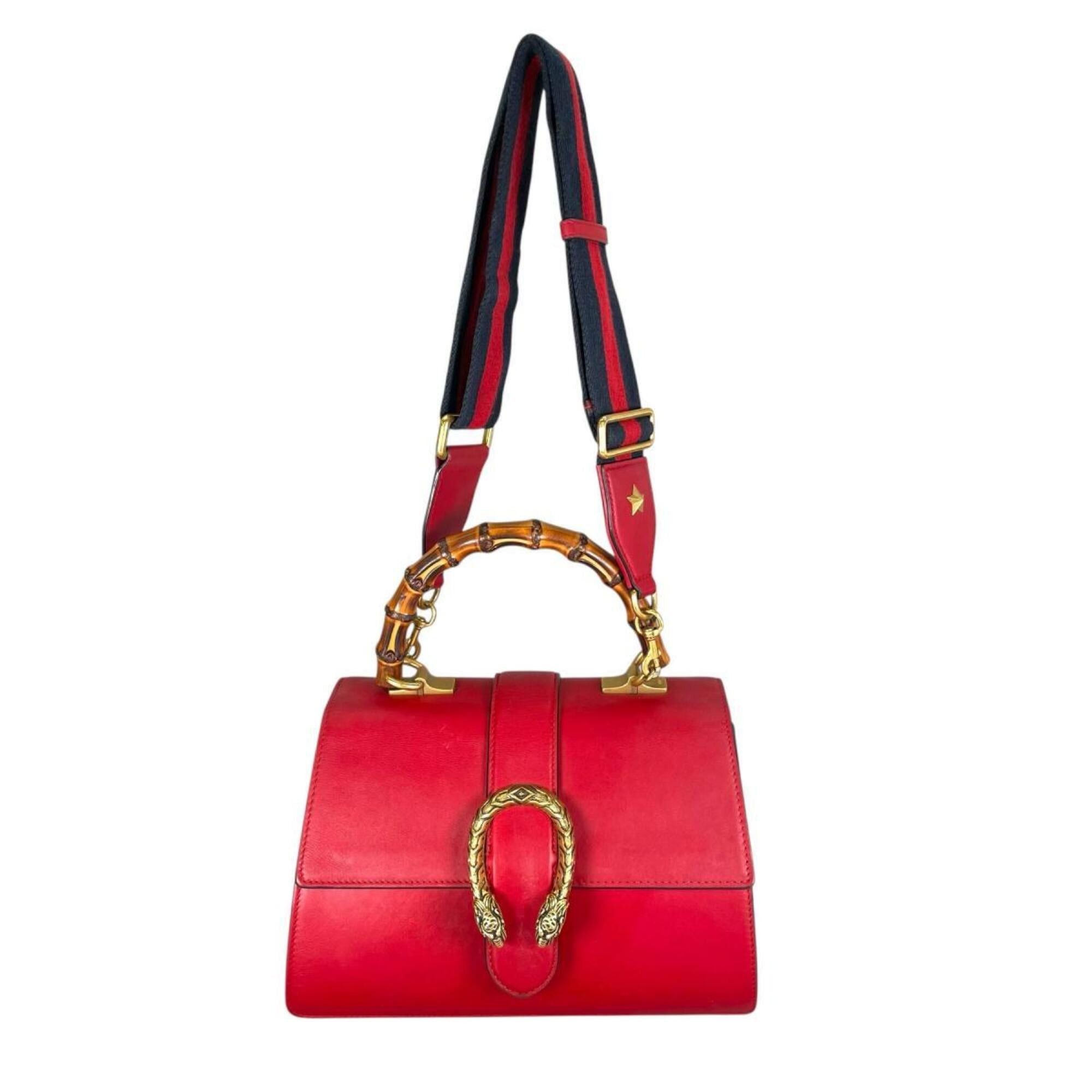 Gucci Gucci Dionysus Bamboo Leather Handbag/Shoulder Bag, 448075, Red Size ONE SIZE - 2 Thumbnail
