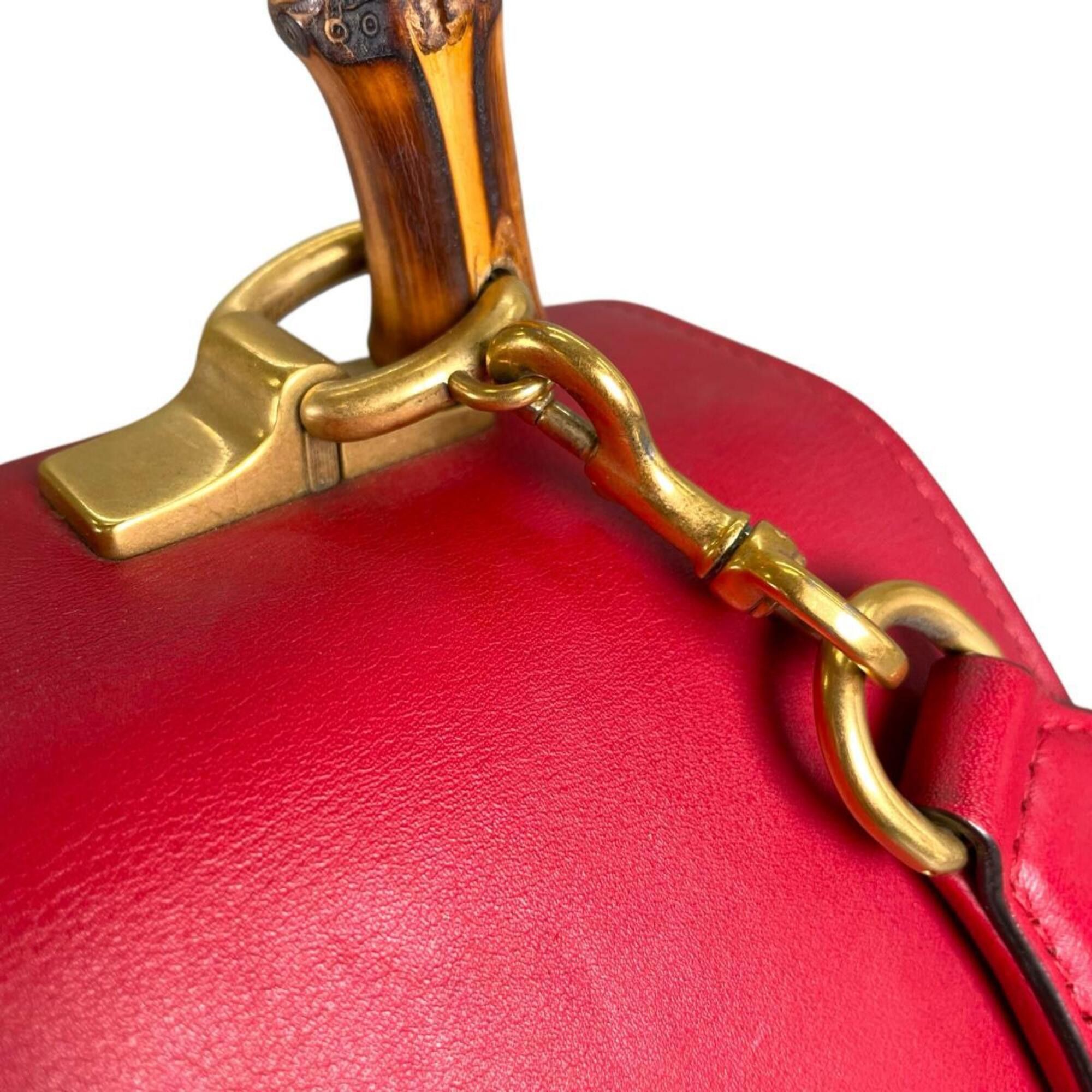 Gucci Gucci Dionysus Bamboo Leather Handbag/Shoulder Bag, 448075, Red Size ONE SIZE - 20 Thumbnail