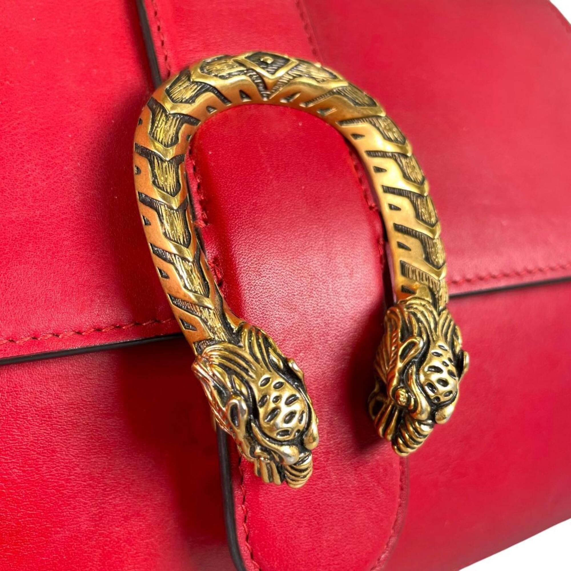 Gucci Gucci Dionysus Bamboo Leather Handbag/Shoulder Bag, 448075, Red Size ONE SIZE - 19 Thumbnail