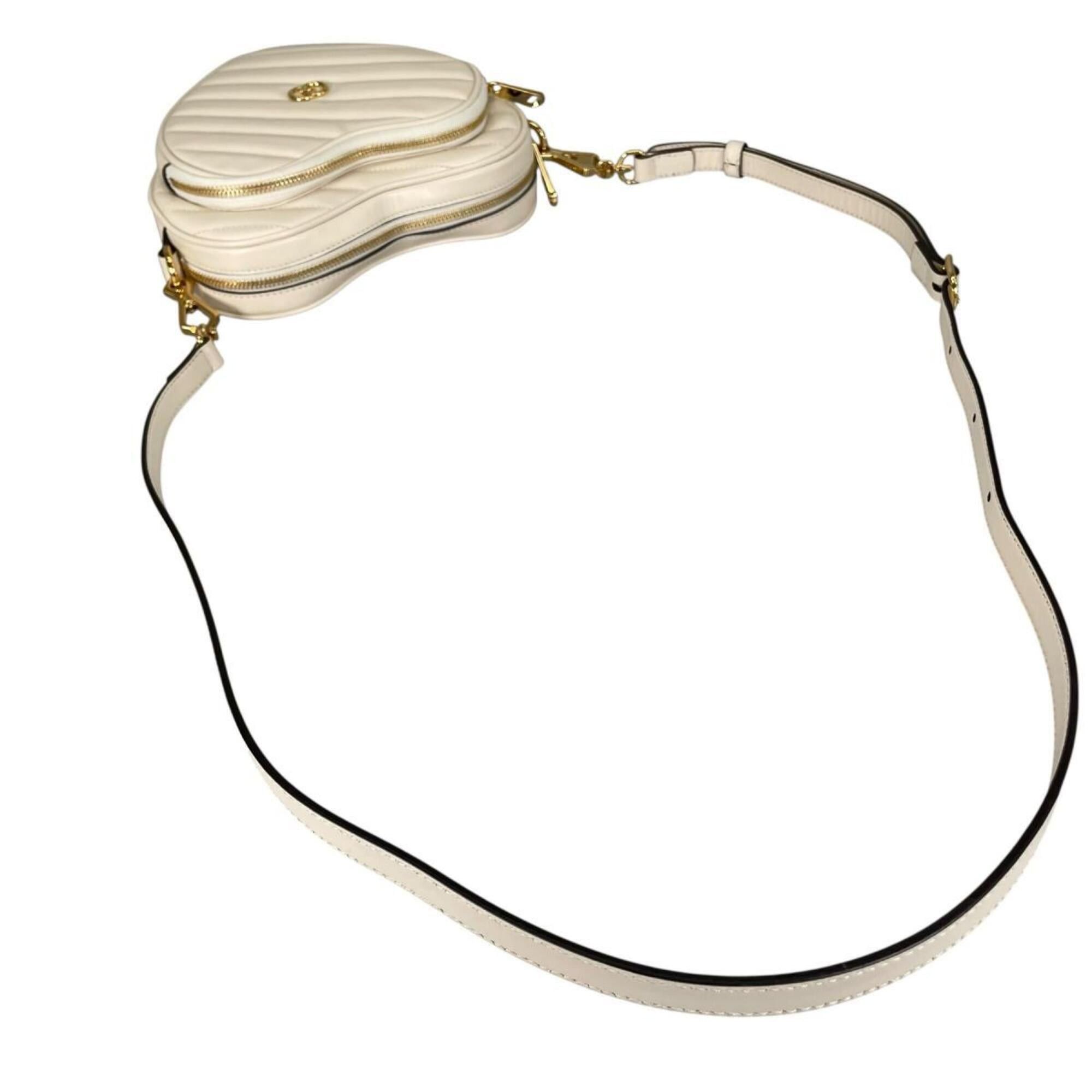 Gucci Gucci shoulder bag, heart chain, interlocking G design, leather, 751628, white. Size ONE SIZE - 5 Thumbnail