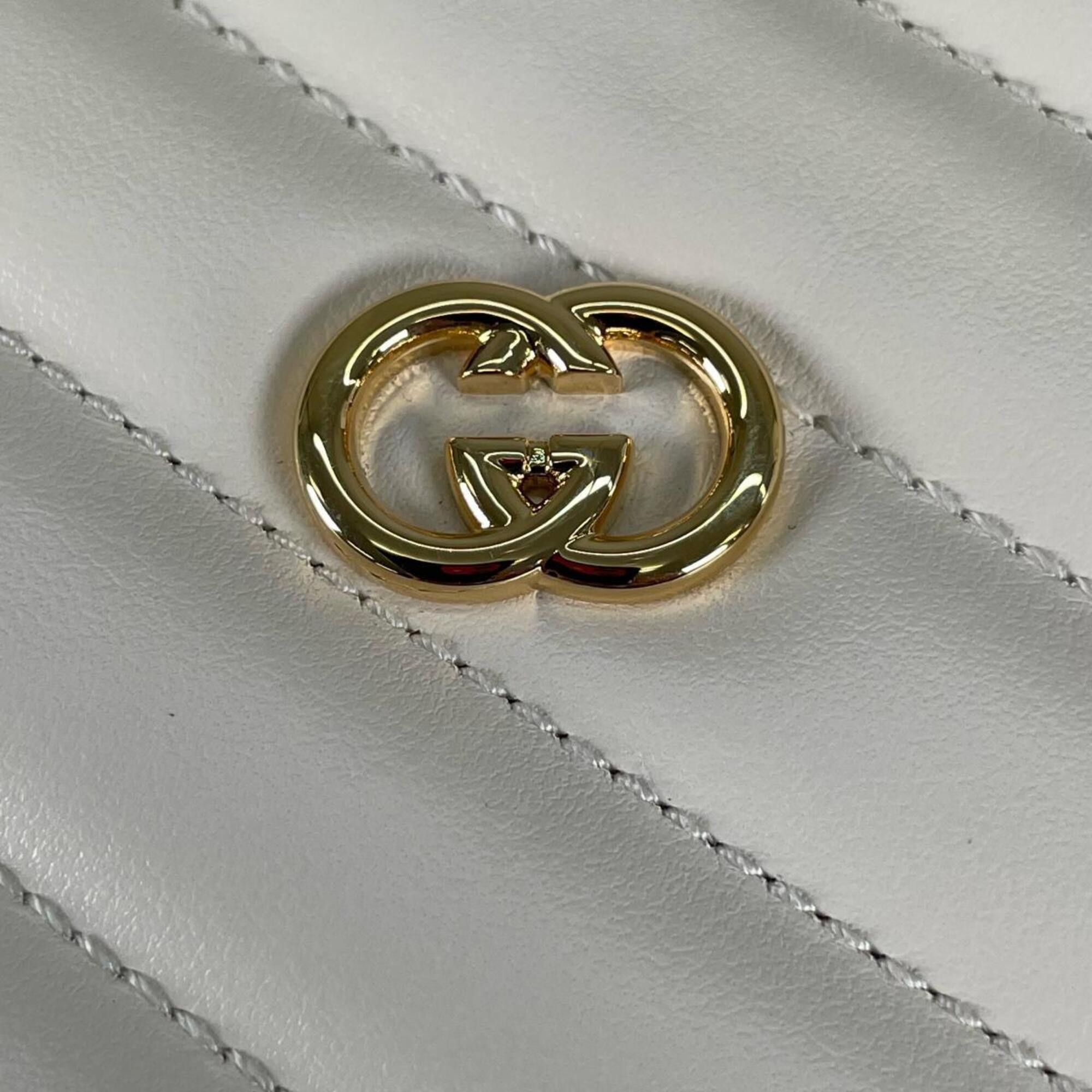 Gucci Gucci shoulder bag, heart chain, interlocking G design, leather, 751628, white. Size ONE SIZE - 14 Thumbnail