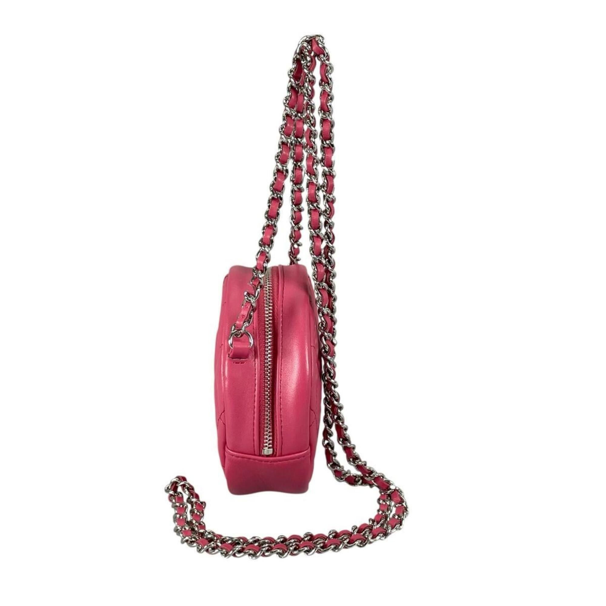 Chanel Chanel Shoulder Bag, Round Chain, Coco Mark, Matelassé Mini, Lambskin, A70657 Pink Size ONE SIZE - 2 Thumbnail