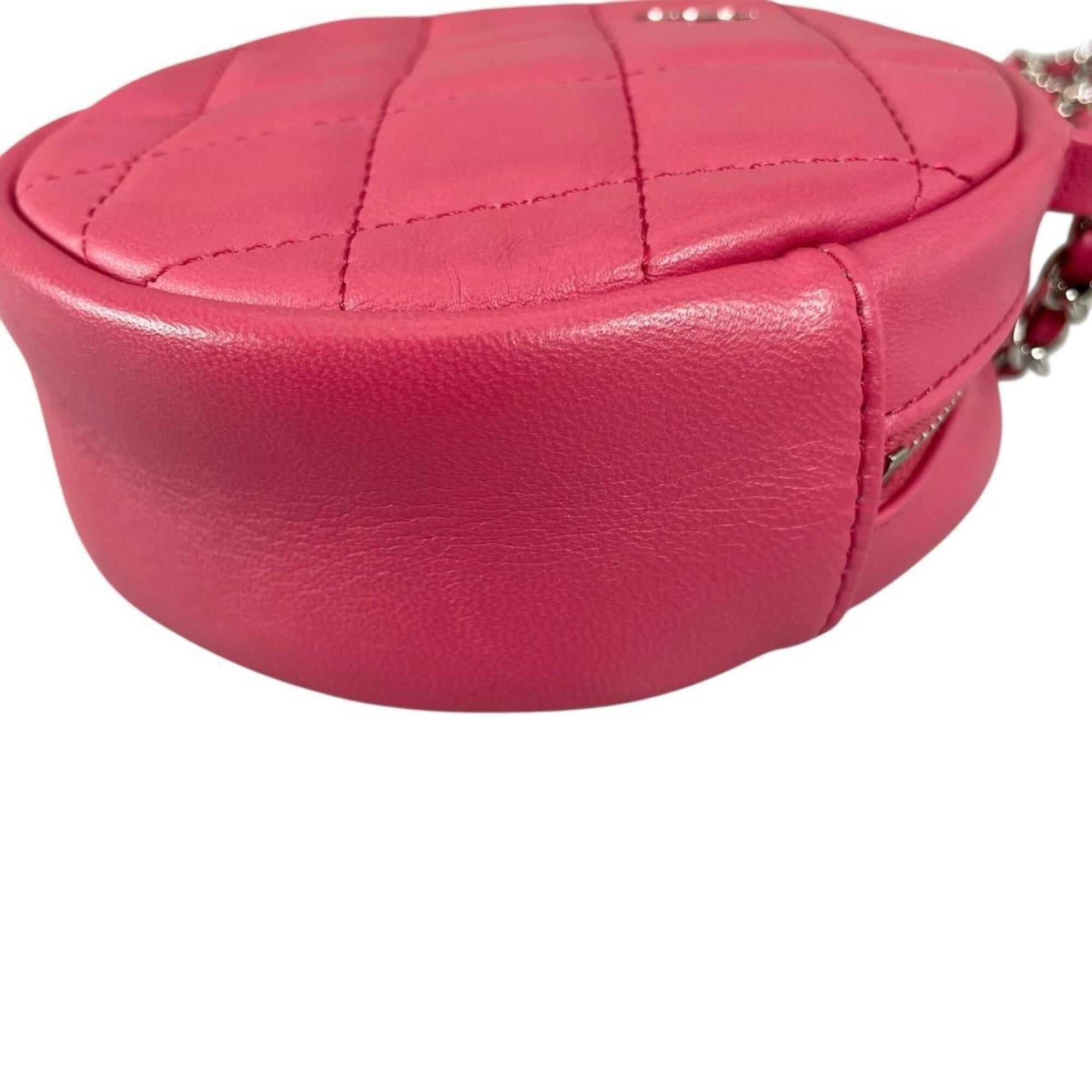 Chanel Chanel Shoulder Bag, Round Chain, Coco Mark, Matelassé Mini, Lambskin, A70657 Pink Size ONE SIZE - 6 Thumbnail