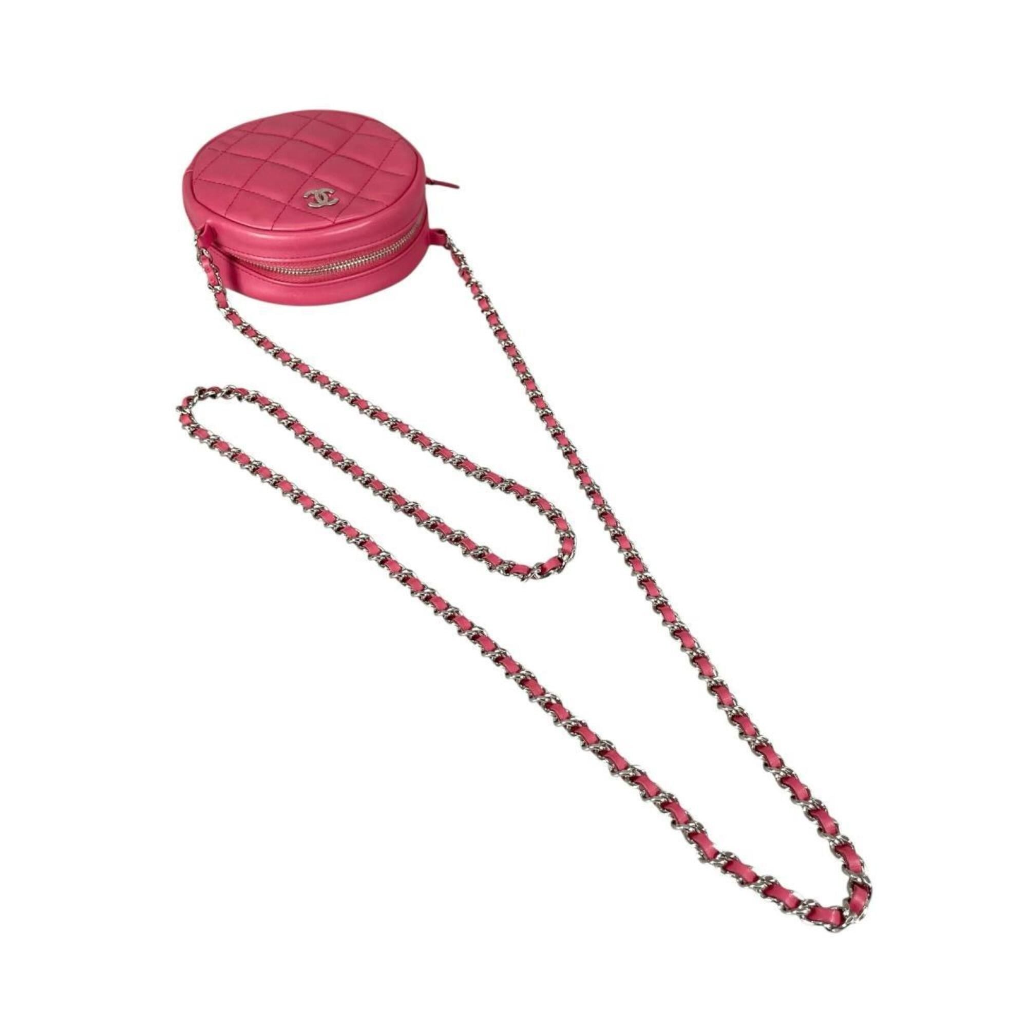 Chanel Chanel Shoulder Bag, Round Chain, Coco Mark, Matelassé Mini, Lambskin, A70657 Pink Size ONE SIZE - 5 Thumbnail