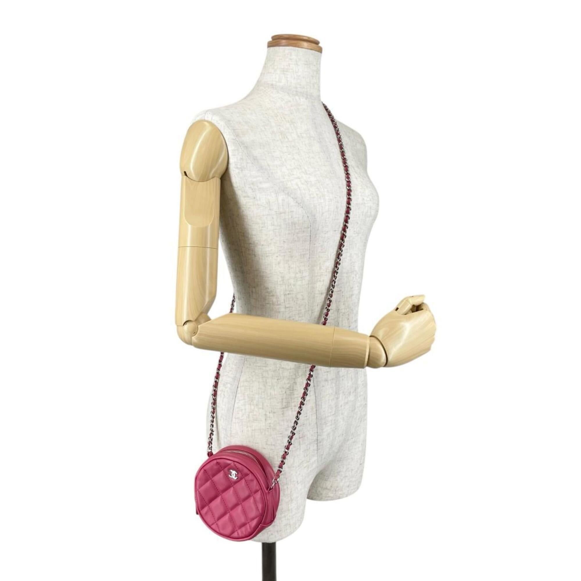Chanel Chanel Shoulder Bag, Round Chain, Coco Mark, Matelassé Mini, Lambskin, A70657 Pink Size ONE SIZE - 16 Thumbnail