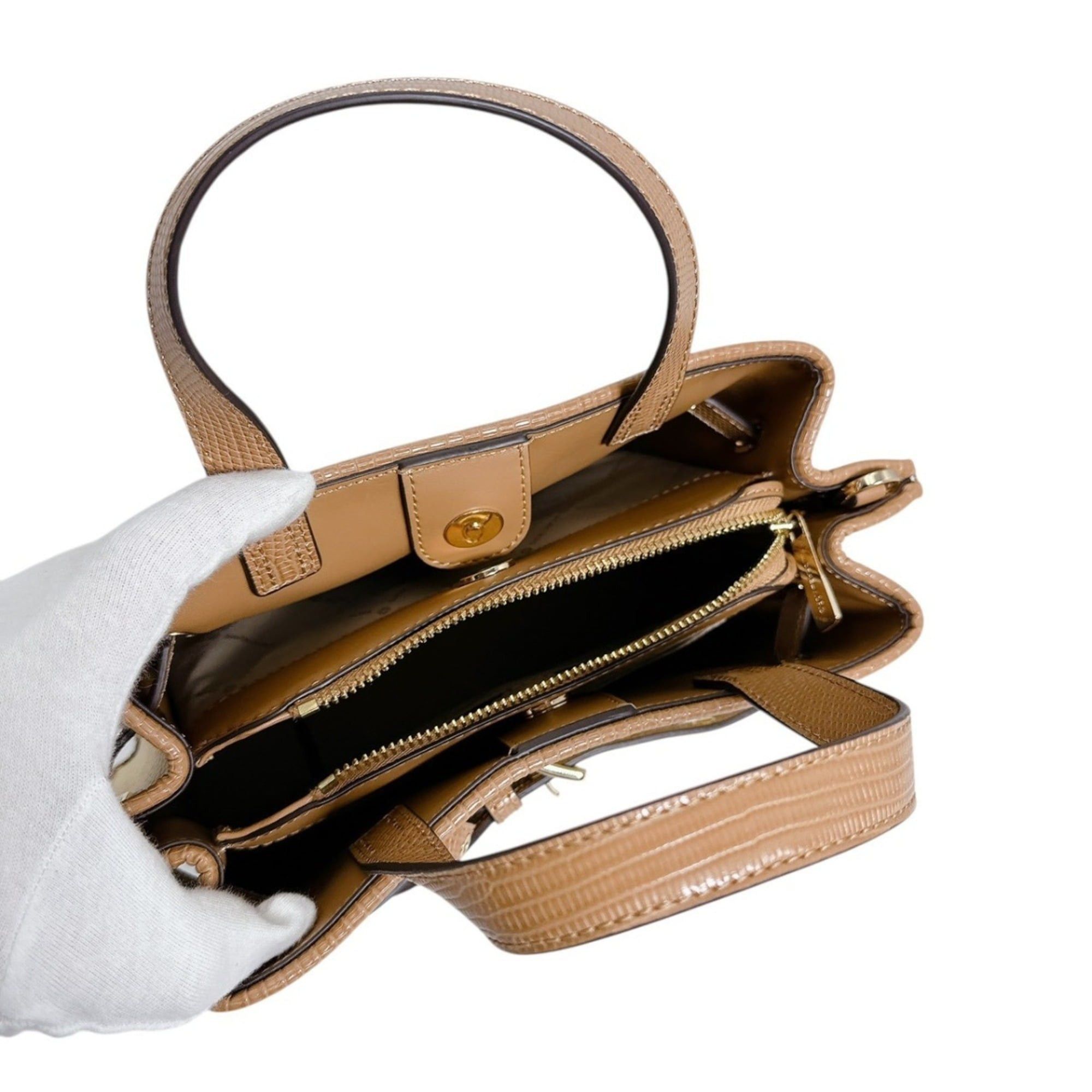 Michael Kors Michael Kors handbag, satchel, shoulder bag, polyurethane, 35T2GU5S1W1214, brown. Size ONE SIZE - 10 Thumbnail