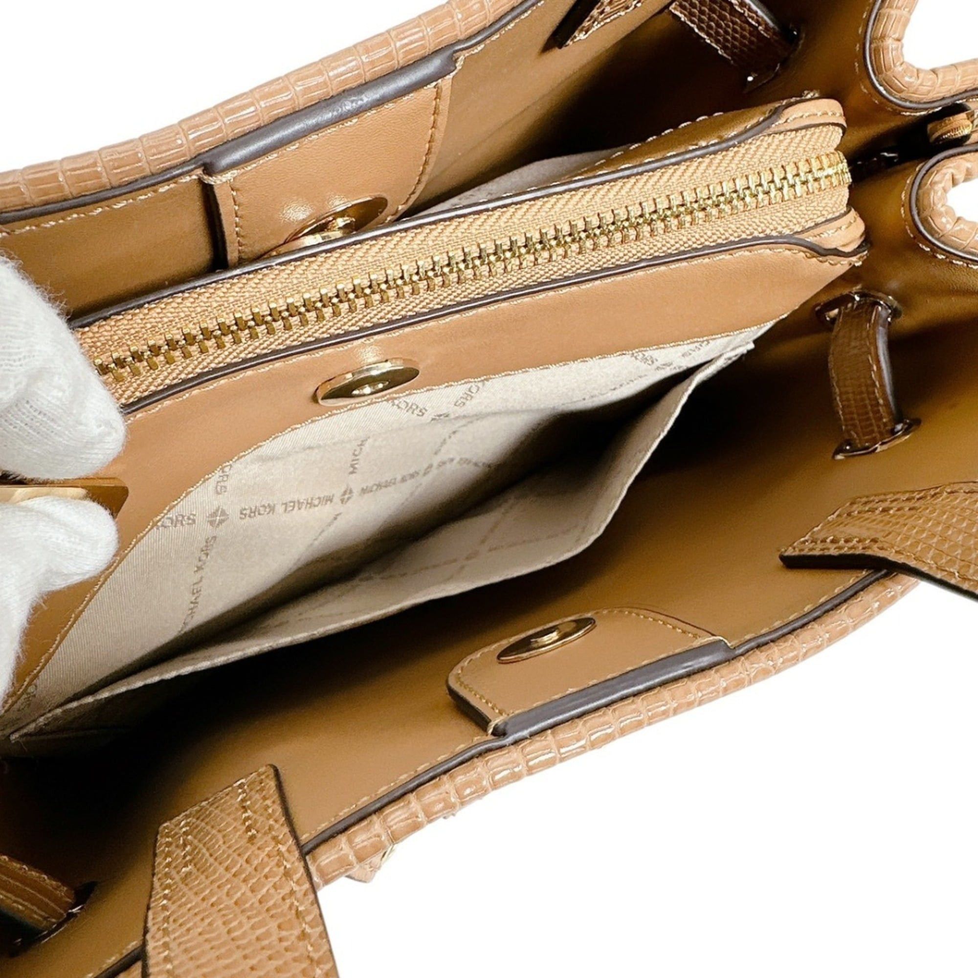 Michael Kors Michael Kors handbag, satchel, shoulder bag, polyurethane, 35T2GU5S1W1214, brown. Size ONE SIZE - 13 Thumbnail