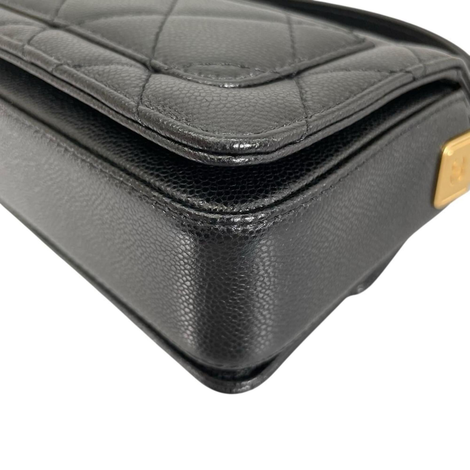 Chanel Chanel Handbag Flap Bag Caviar Skin Matelassé Handle Mini Leather AS5164 Black Size ONE SIZE - 10 Thumbnail